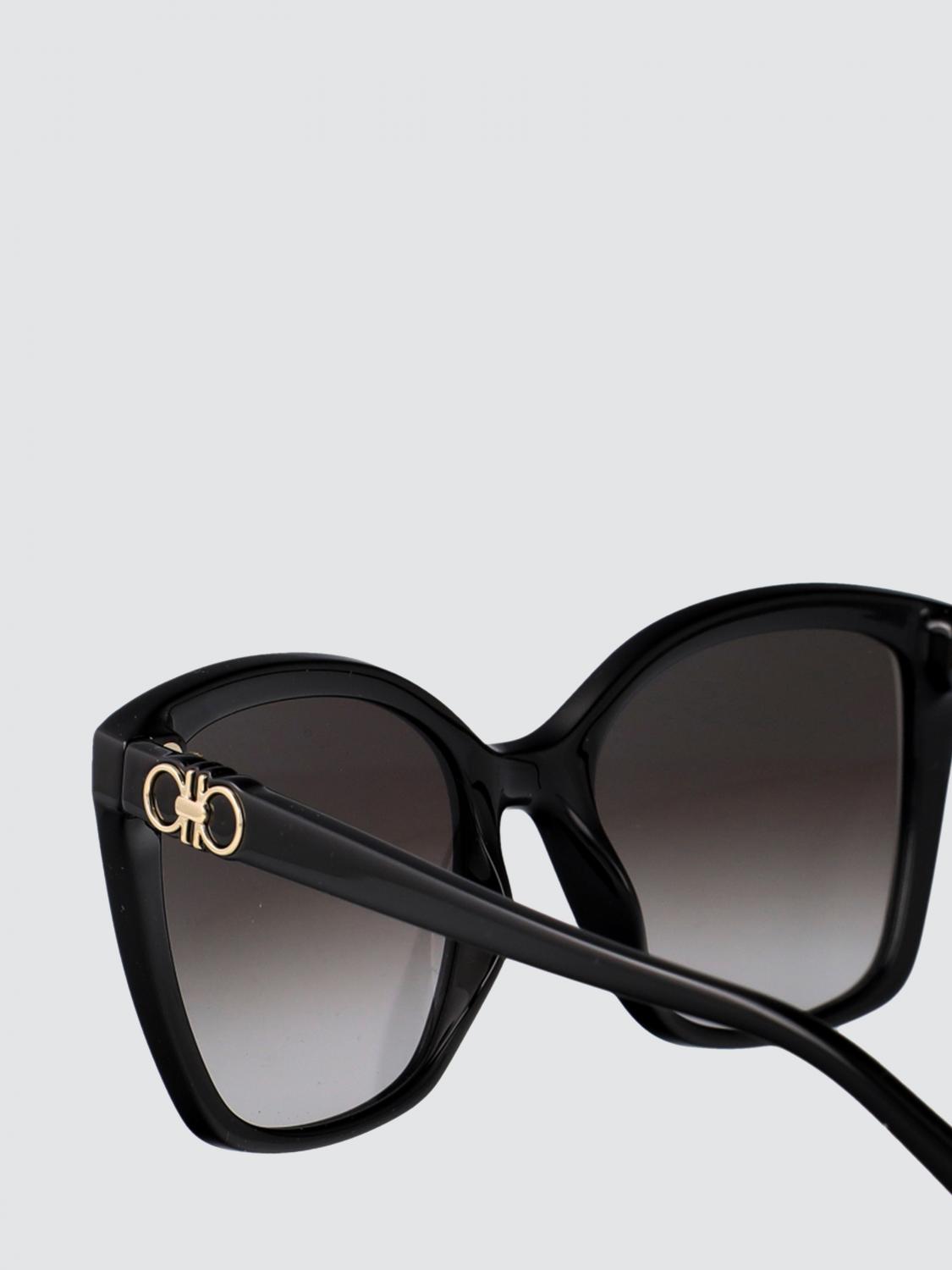 FERRAGAMO GAFAS DE SOL: Gafas de sol Cat-eye Ferragamo de acetato con detalle Gancini, Negro - Img 4