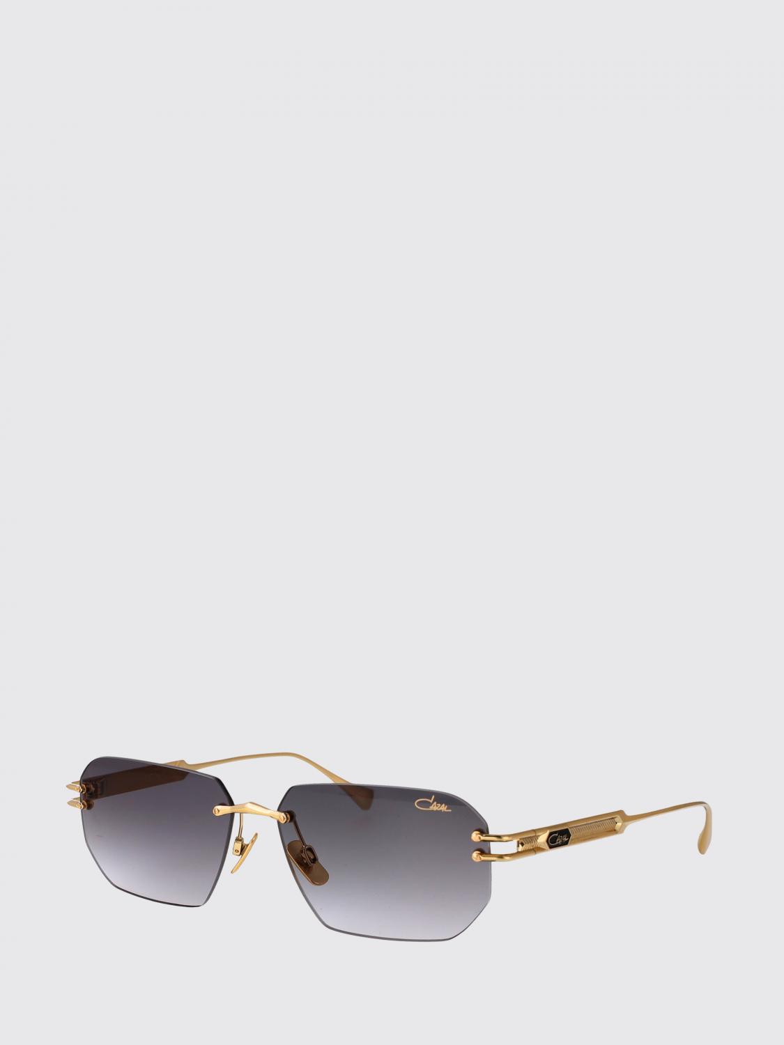 CAZAL SUNGLASSES: Cazal Rectangular Aviator Titanium Sunglasses with Metal Bridge, Grey 1 - Img 1