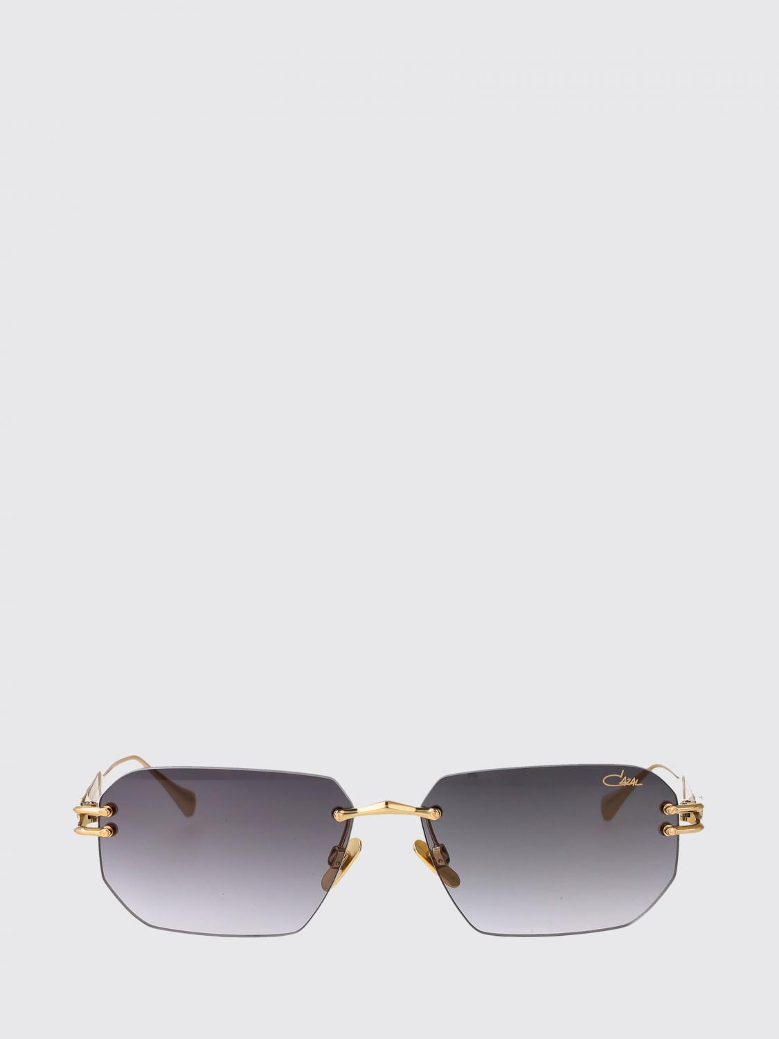 CAZAL SUNGLASSES: Cazal Rectangular Aviator Titanium Sunglasses with Metal Bridge, Grey 1 - Img 2