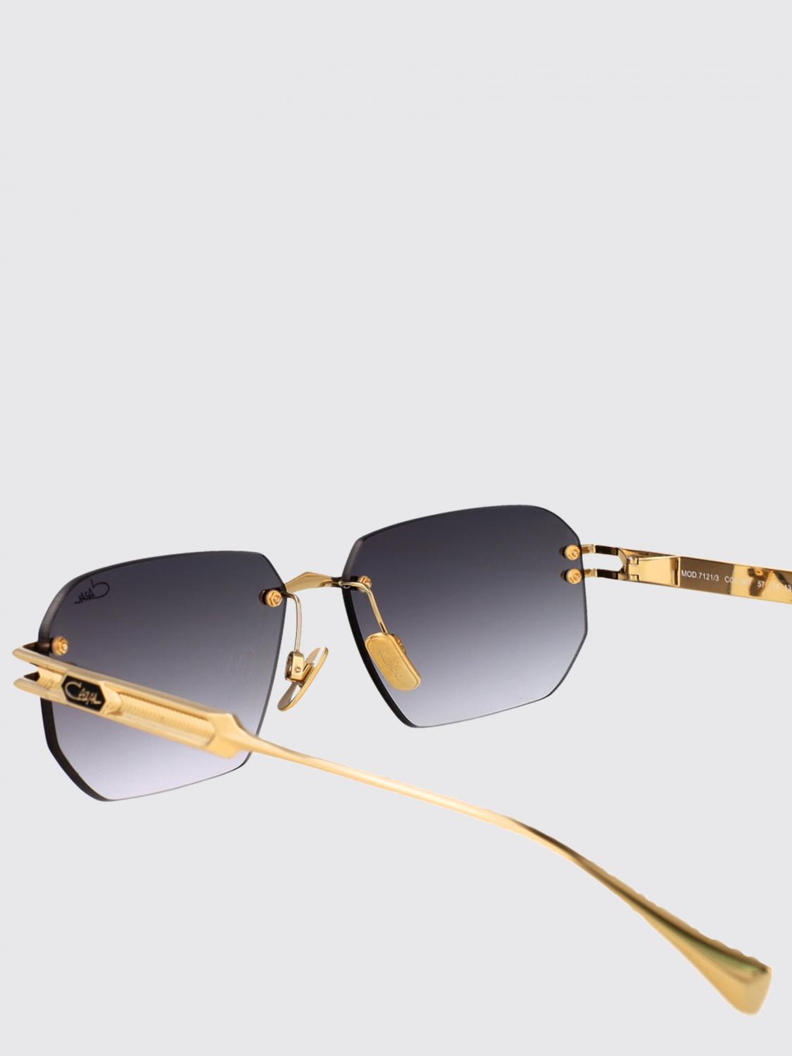 CAZAL SUNGLASSES: Cazal Rectangular Aviator Titanium Sunglasses with Metal Bridge, Grey 1 - Img 4