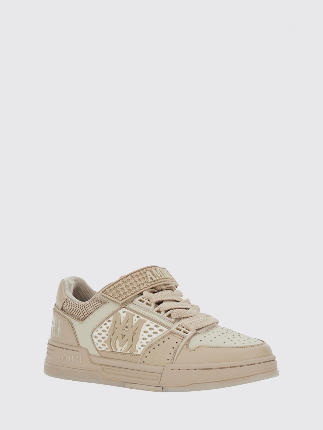 AMIRI ZAPATILLAS: Zapatillas MA Skyline Amiri de piel lisa con monograma y puntera perforada, Beige - Img 2