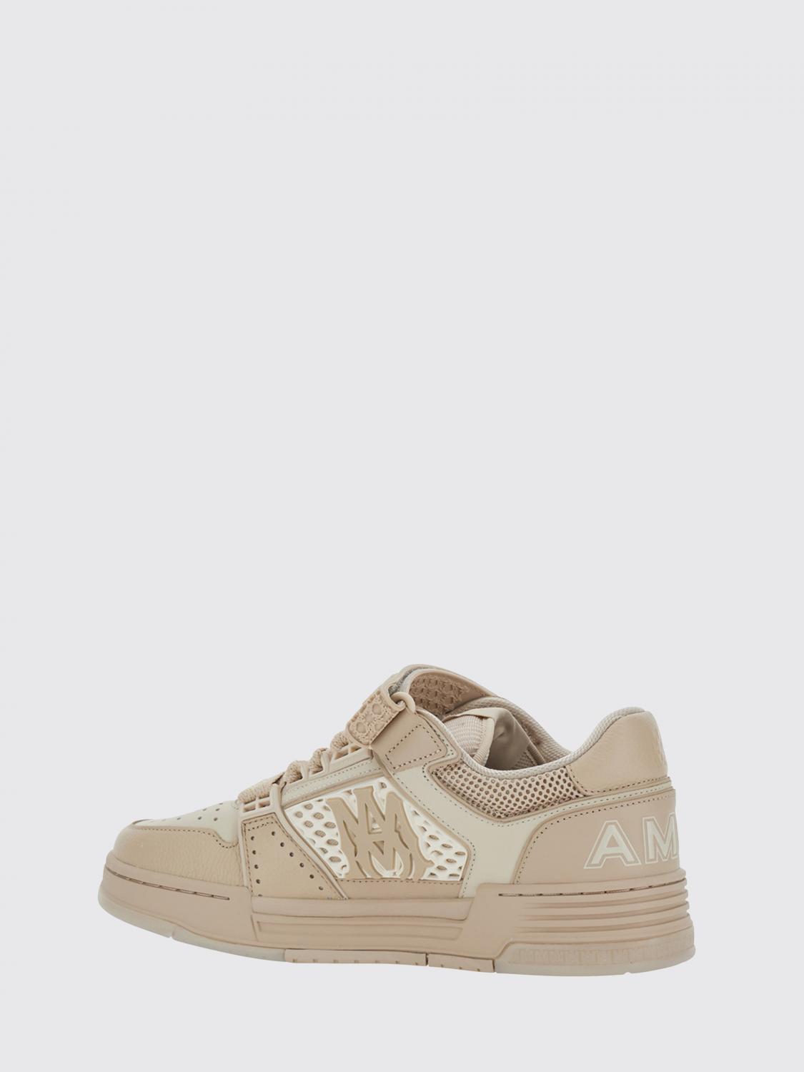 AMIRI ZAPATILLAS: Zapatillas MA Skyline Amiri de piel lisa con monograma y puntera perforada, Beige - Img 3