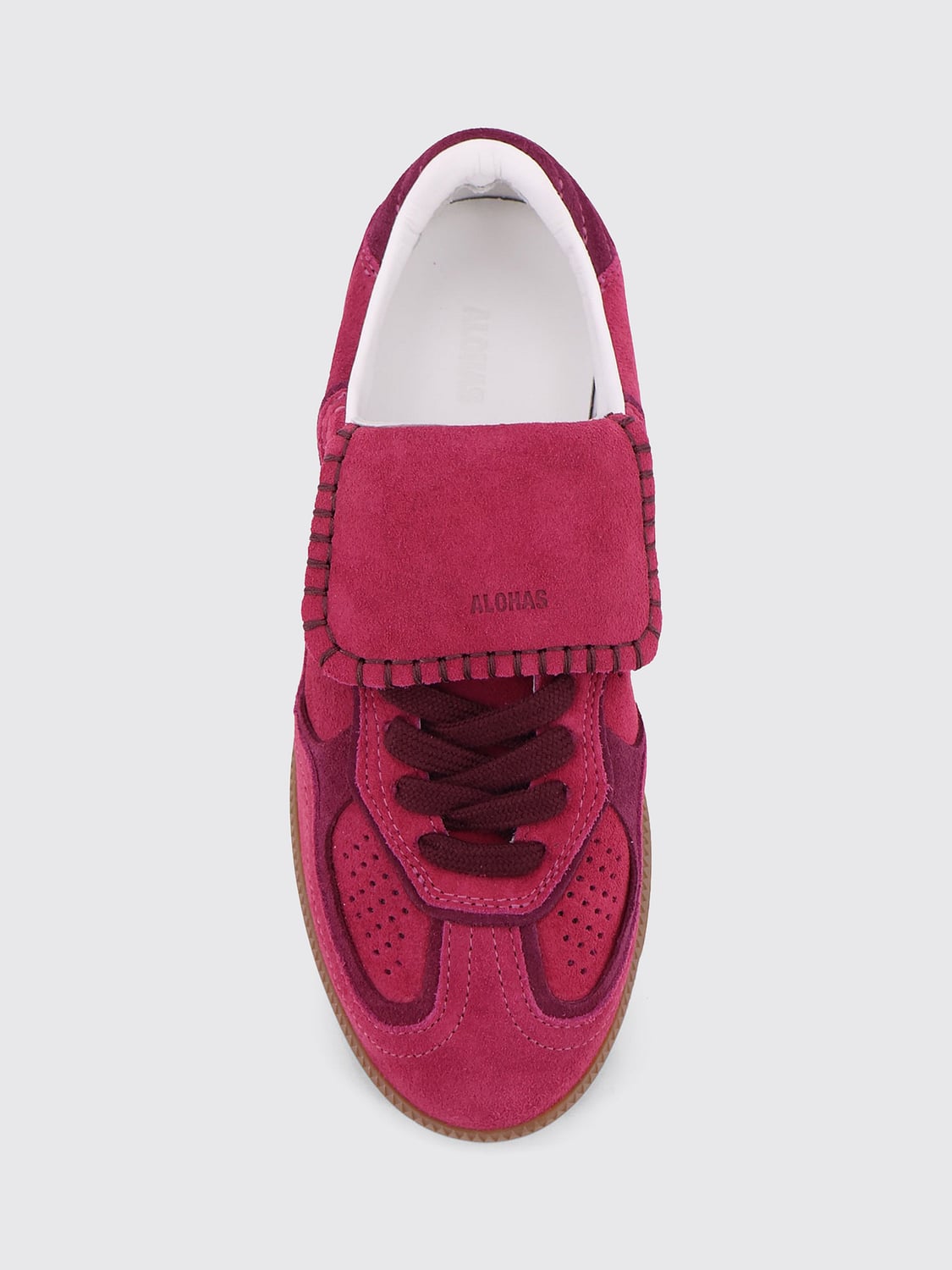 ALOHAS SNEAKERS: Zweifarbige TB.490 Sneaker Alohas aus Veloursleder mit laminiertem Logo, Rot - Img 5