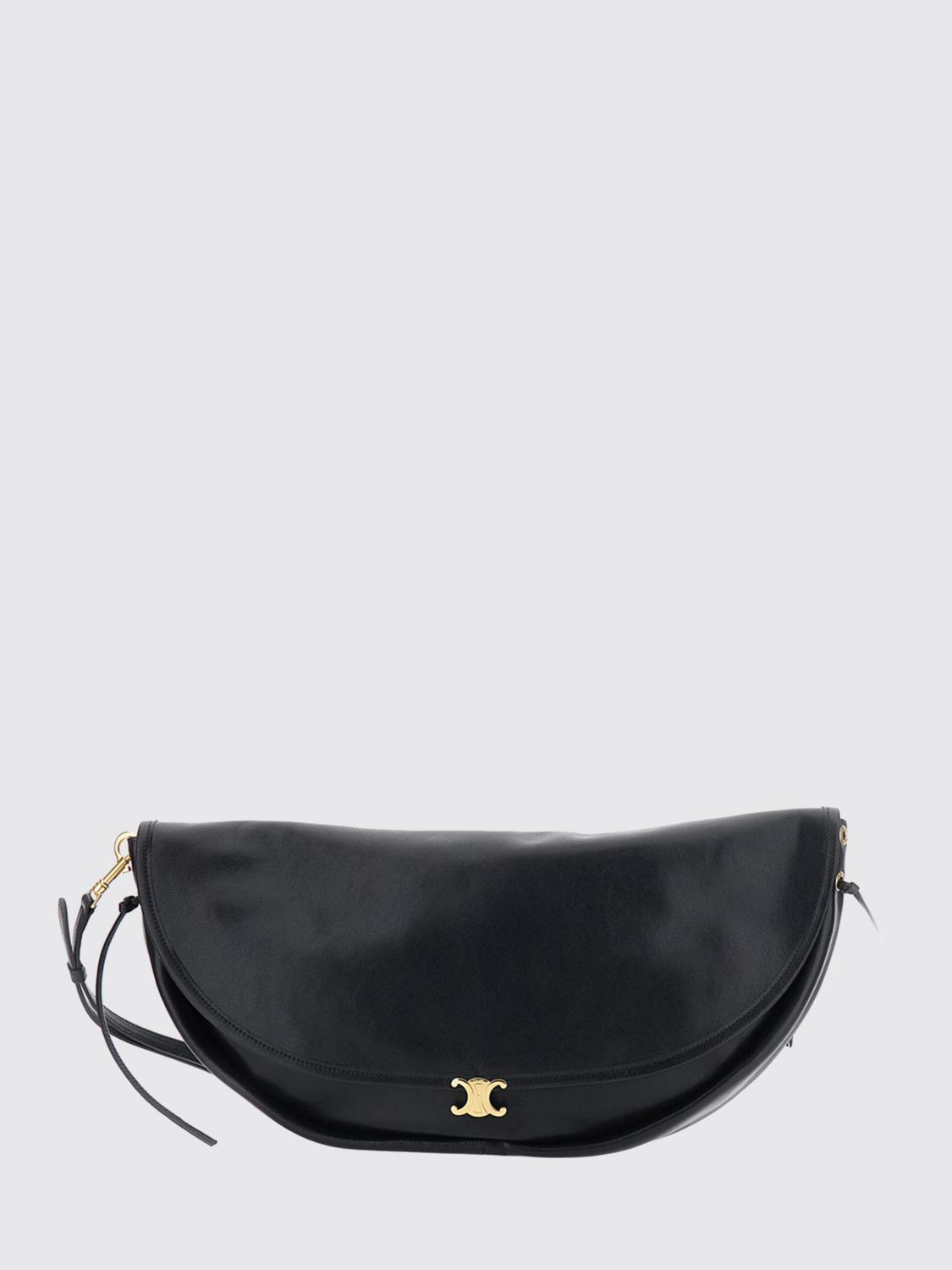 CELINE BORSA A SPALLA: Borsa a spalla in pelle di agnello Celine, Nero - Img 1