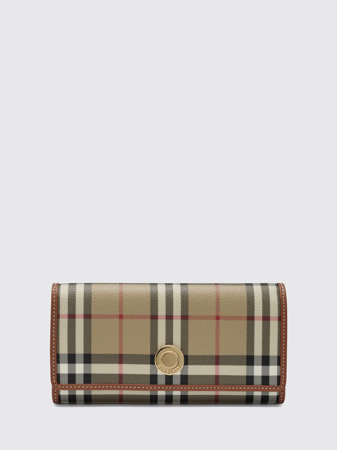 BURBERRY 財布: BURBERRY ヴィンテージチェック コーティングコットン コンチネンタルウォレット, ベージュ - Img 1