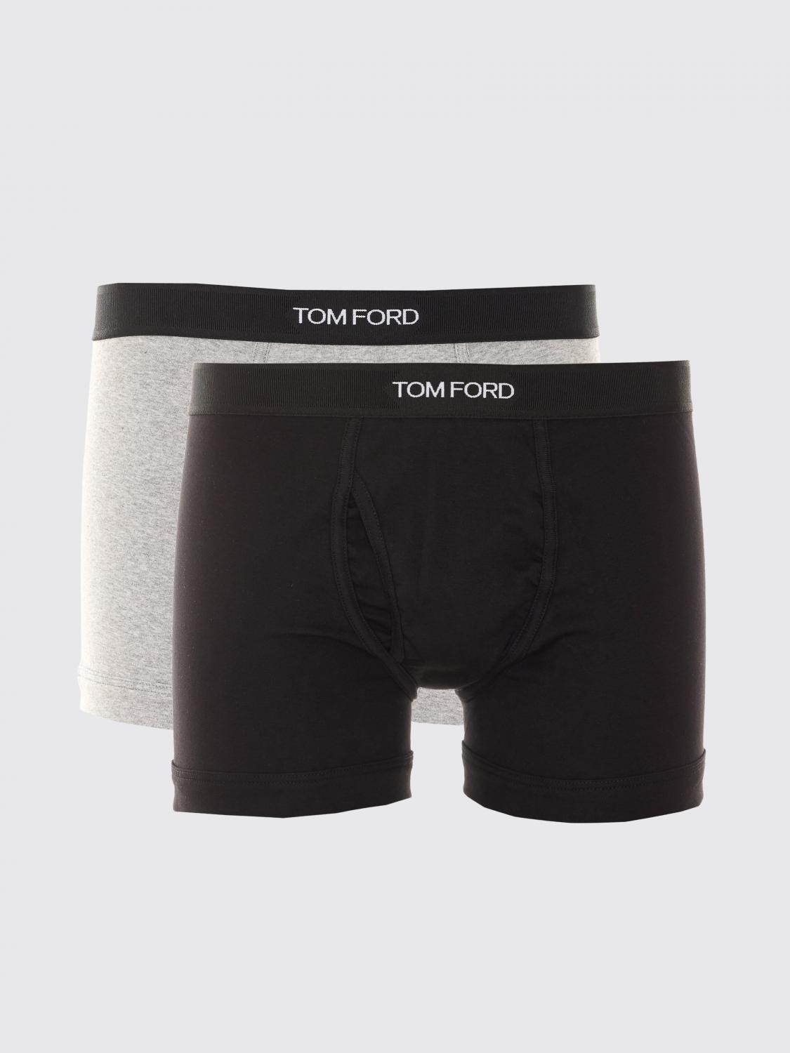 TOM FORD ROPA INTERIOR: Set de dos bóxers Tom Ford de algodón elástico con cinturilla con logo, Negro 1 - Img 1