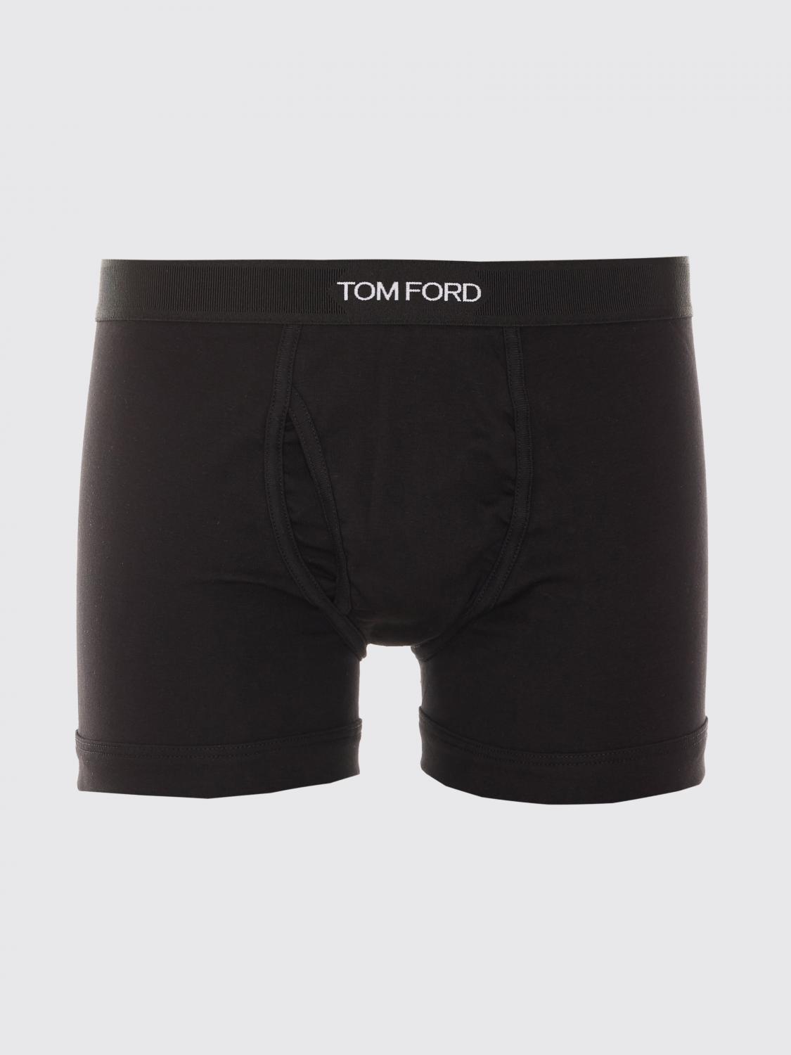 TOM FORD ROPA INTERIOR: Set de dos bóxers Tom Ford de algodón elástico con cinturilla con logo, Negro 1 - Img 4