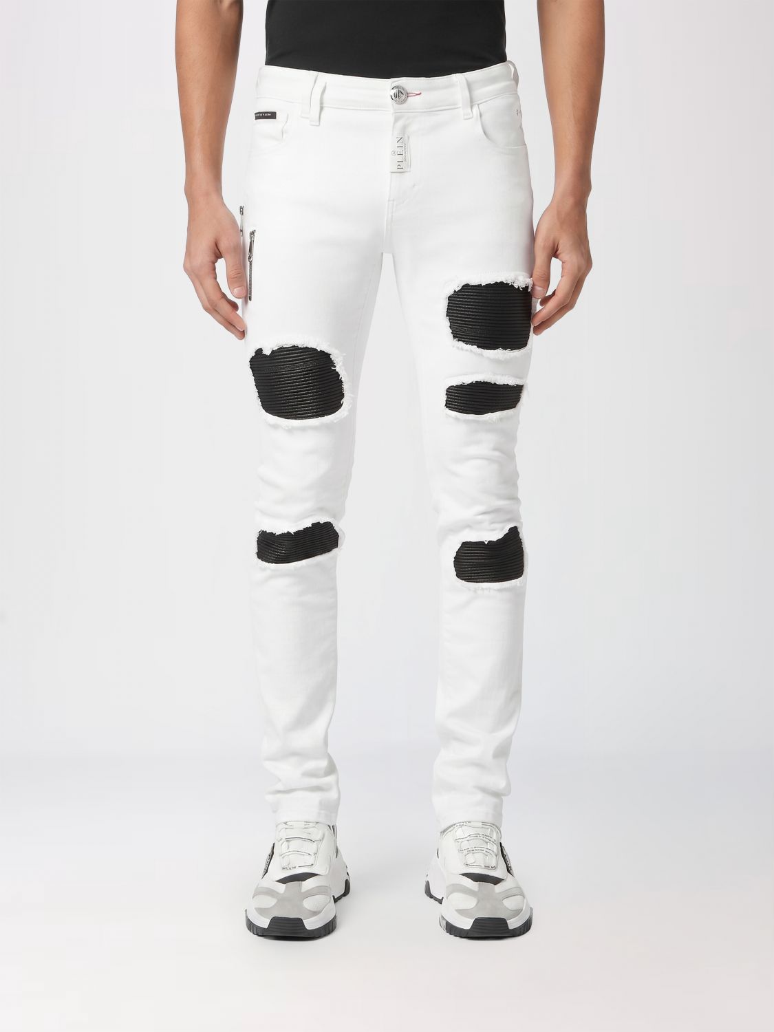 PHILIPP PLEIN 牛仔裤: 牛仔裤 男士 Philipp Plein, 白色 - Img 1