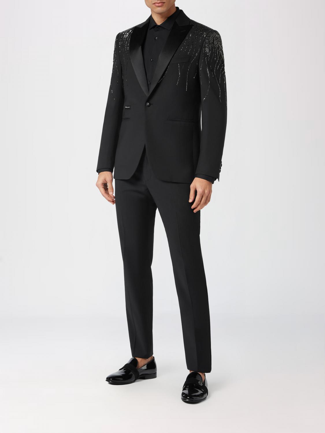PHILIPP PLEIN 西装外套: 西装外套 男士 Philipp Plein, 黑色 - Img 2