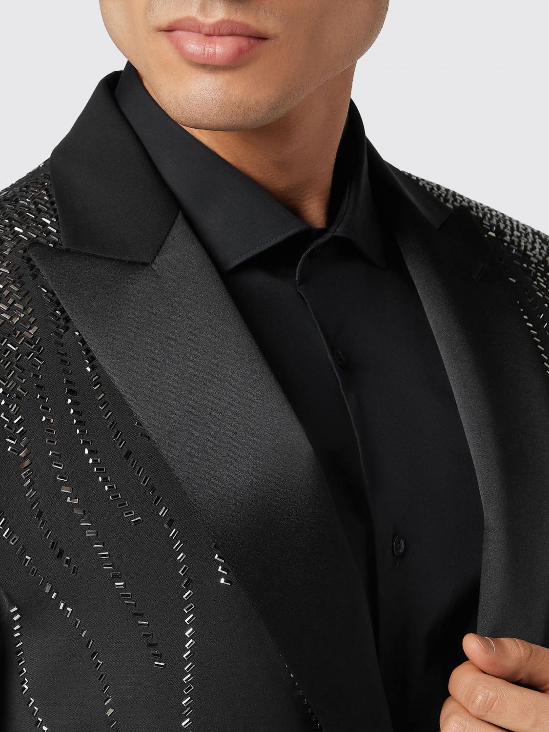 PHILIPP PLEIN 西装外套: 西装外套 男士 Philipp Plein, 黑色 - Img 4