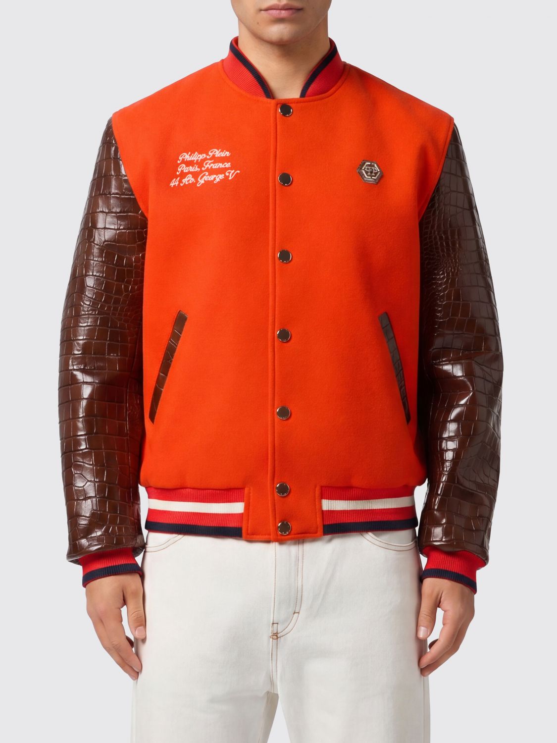 PHILIPP PLEIN 外套: 外套 男士 Philipp Plein, 橙色 - Img 1