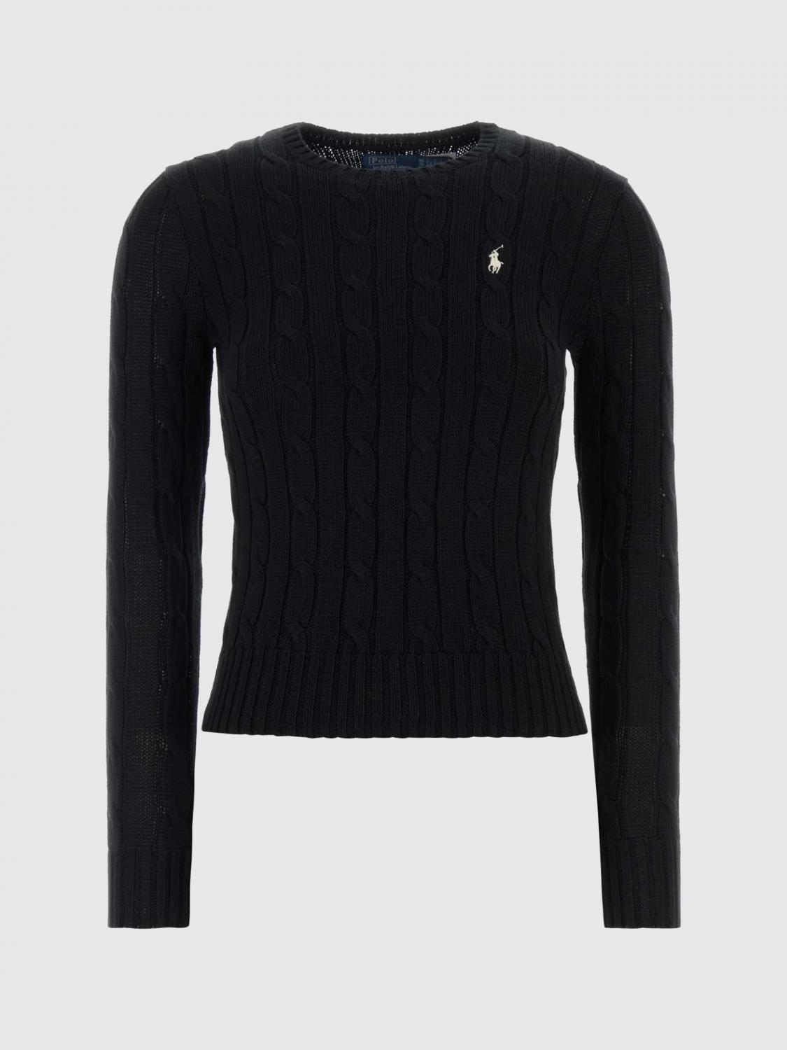 POLO RALPH LAUREN PULLOVER: Slim-Fit-Pullover Polo Ralph Lauren aus Baumwolle mit Rundhalsausschnitt und gesticktem Logo, Schwarz - Img 2