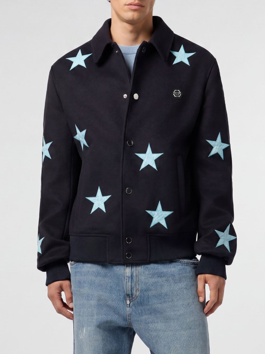 PHILIPP PLEIN 外套: 外套 男士 Philipp Plein, 蓝色 - Img 1