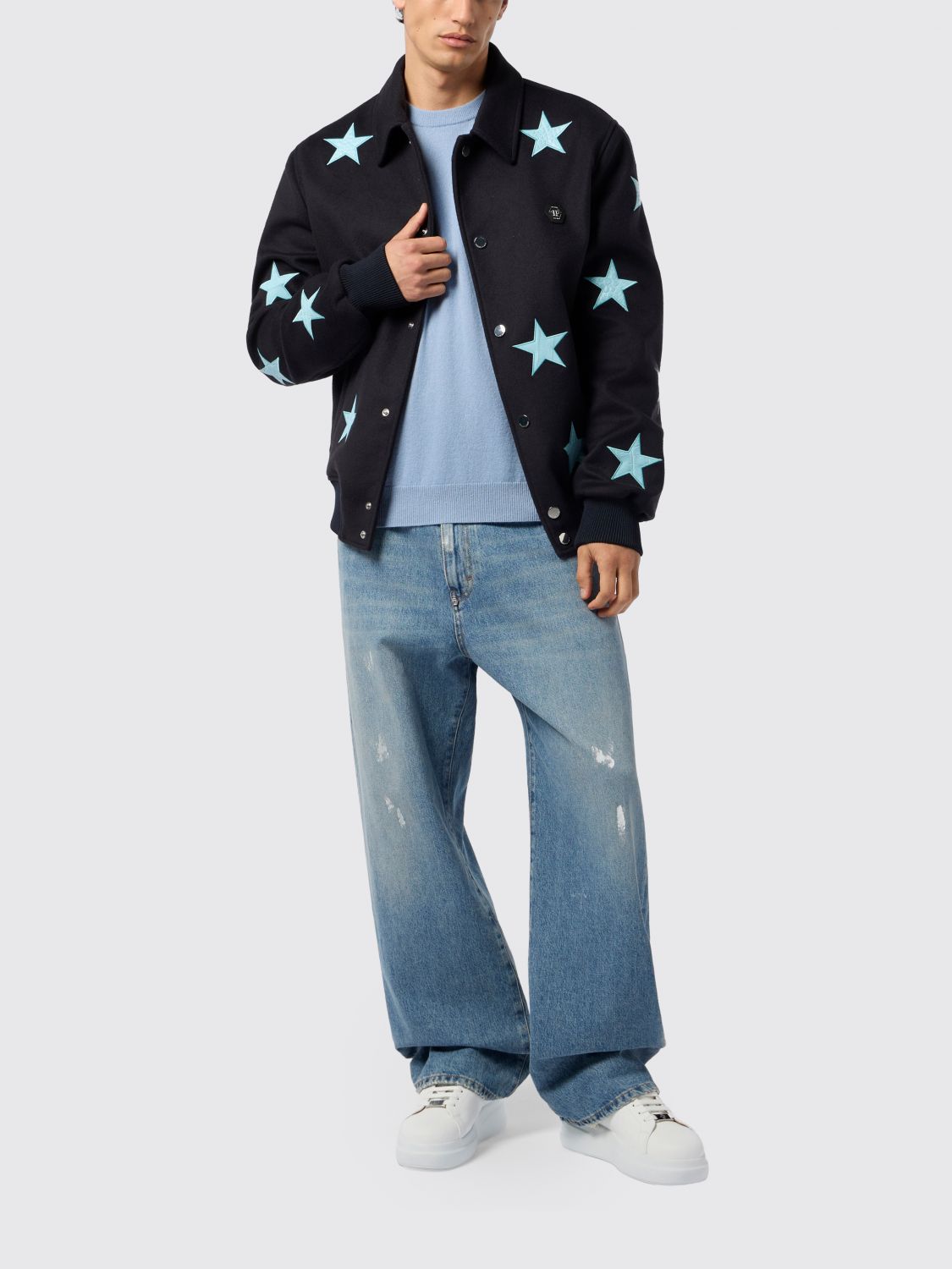 PHILIPP PLEIN 外套: 外套 男士 Philipp Plein, 蓝色 - Img 2