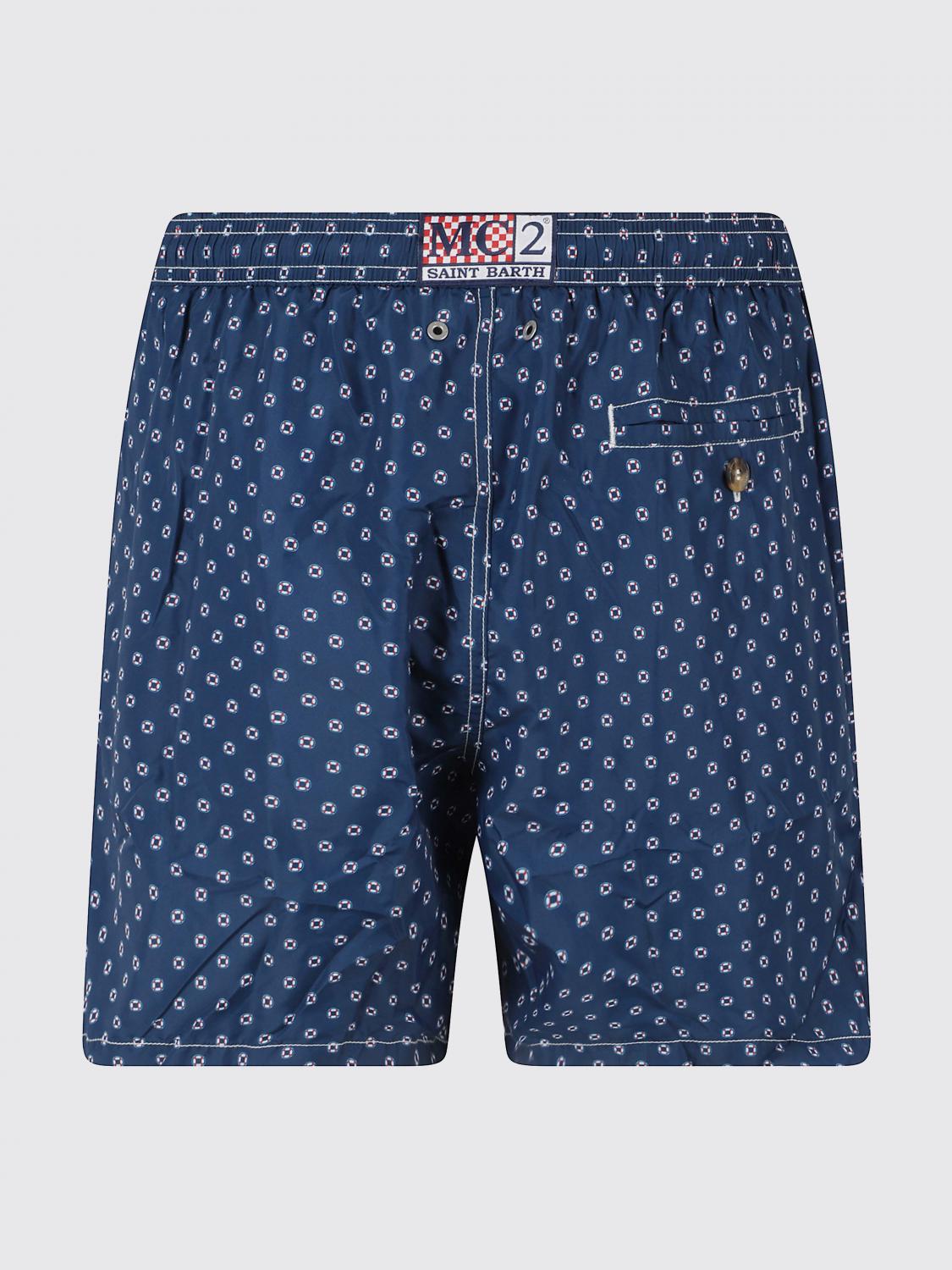 MC2 SAINT BARTH BADEMODE: Badeshorts mit Grafikprint und Kordelzugbund MC2 Saint Barth, Marine - Img 3