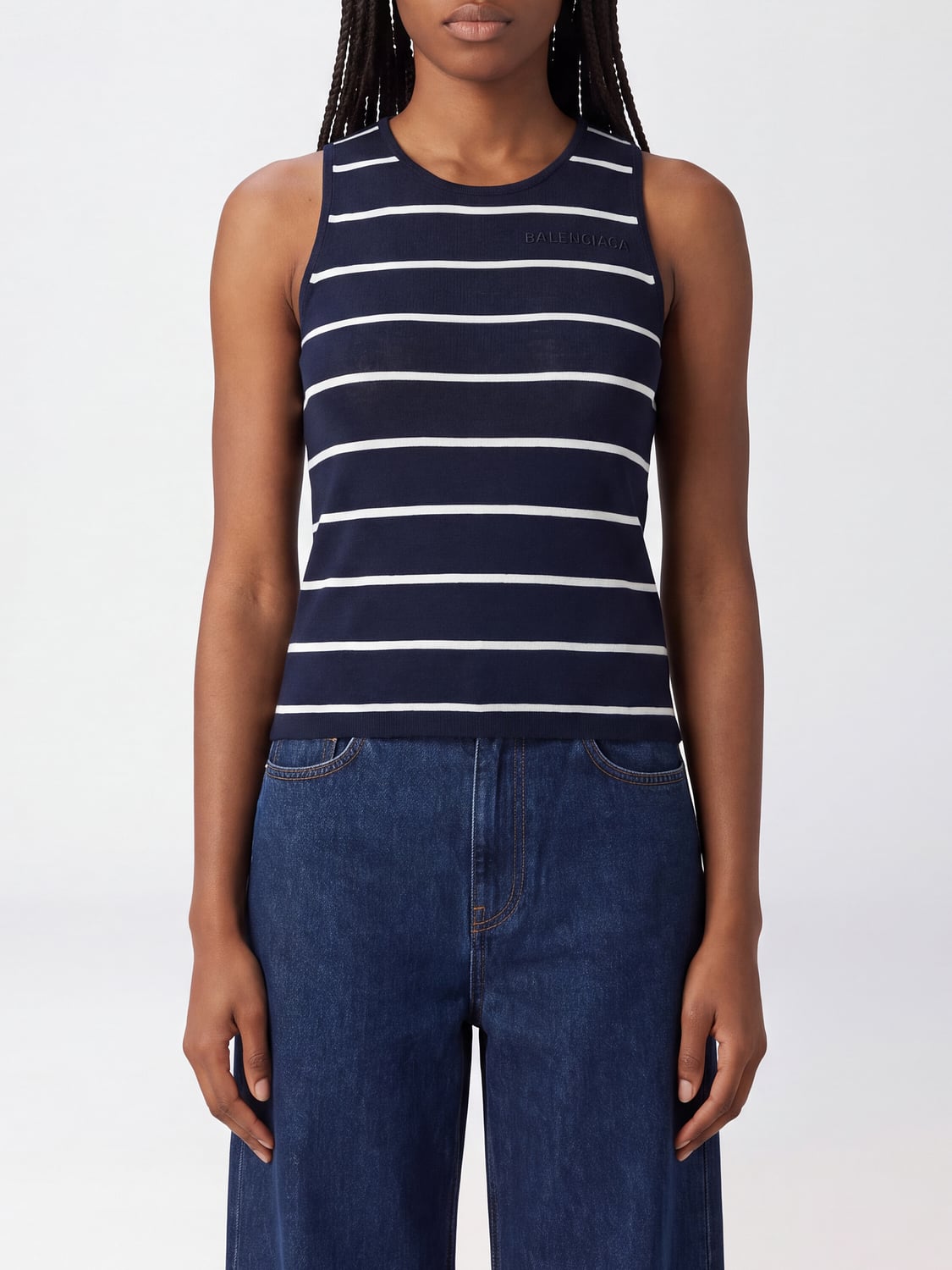 BALENCIAGA PULL: Pull femme Balenciaga, Bleu Marine - Img 1