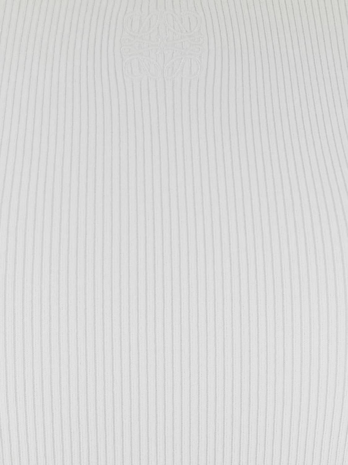 LOEWE TOP: Top sin mangas Loewe de viscosa elástica con monograma en jacquard, Blanco - Img 4