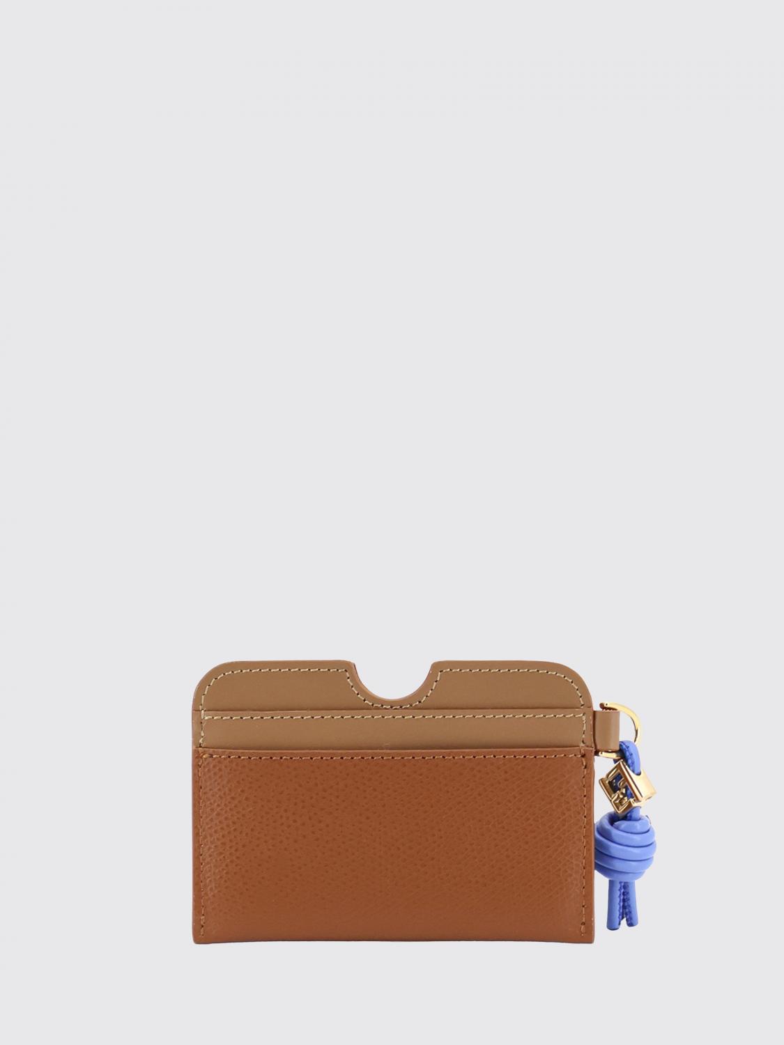 FENDI WALLET: FF Diamonds Bicolor Calfskin Card Holder Fendi with Charm, Sand - Img 2