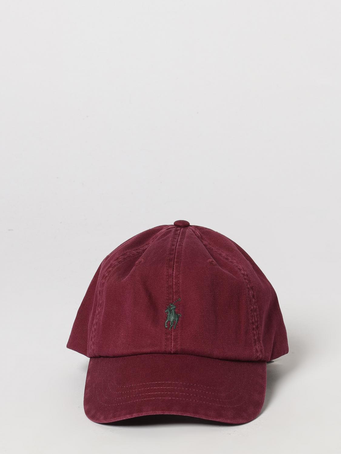POLO RALPH LAUREN HAT: Cotton Baseball Cap Polo Ralph Lauren with Embroidered Logo, Burgundy - Img 2