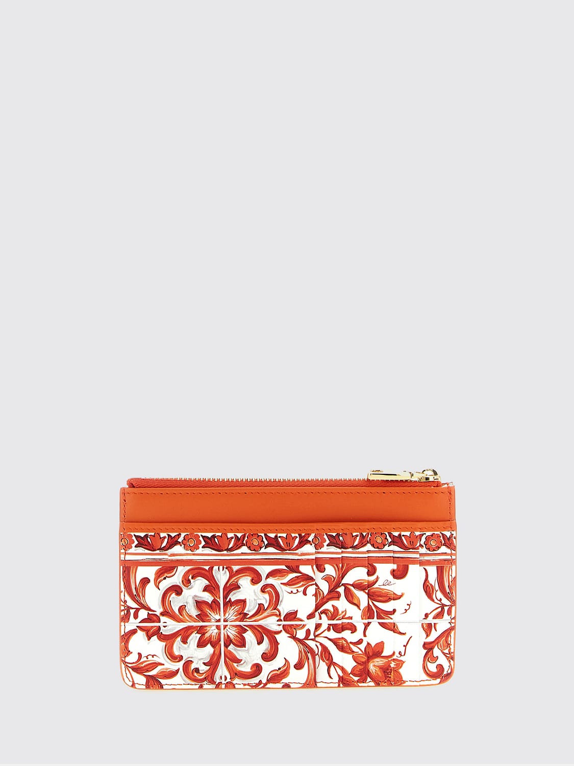 DOLCE & GABBANA GELDBÖRSE: Maiolica Kartenetui Dolce & Gabbana aus Kalbsleder mit DG-Logo, Orange - Img 2