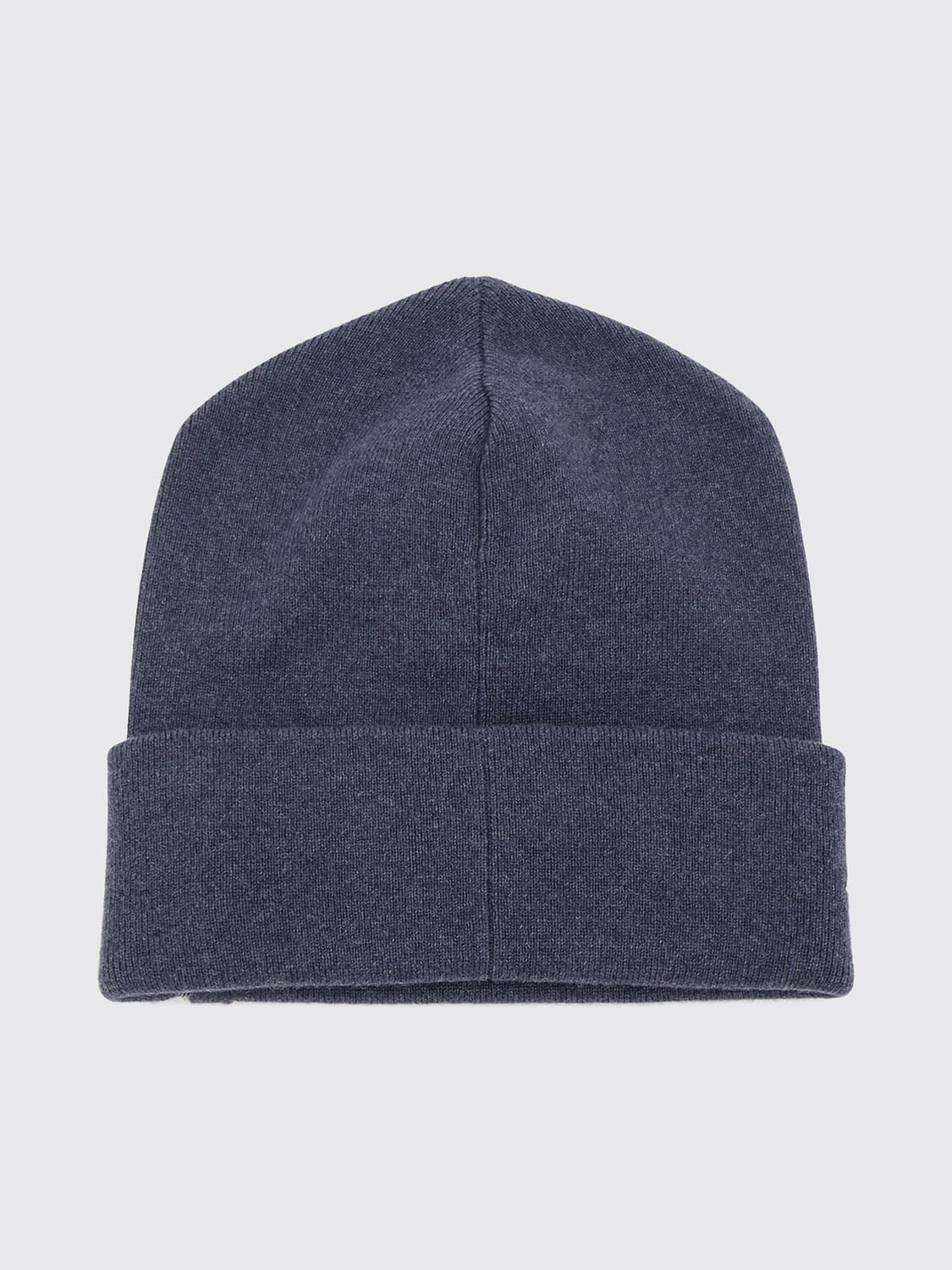 BRUNELLO CUCINELLI HUT: Beanie aus reinem Kaschmir von Brunello Cucinelli mit Umschlag und Monili-Verzierung, Blau - Img 2