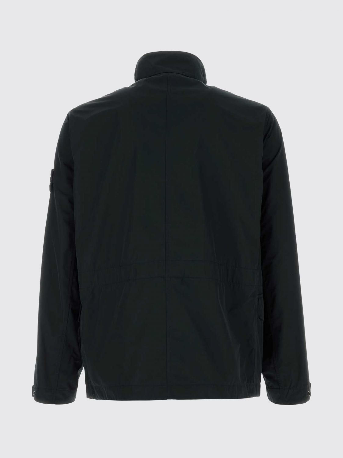 STONE ISLAND COAT: Stone Island Short Technical Twill Parka with High Neck and Compass Logo, Black - Img 3