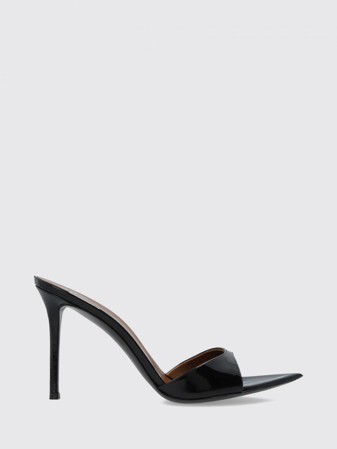 GIUSEPPE ZANOTTI 힐 샌들: GIUSEPPE ZANOTTI 인트리고 페이턴트 가죽 스틸레토 뮬, 블랙 - Img 1