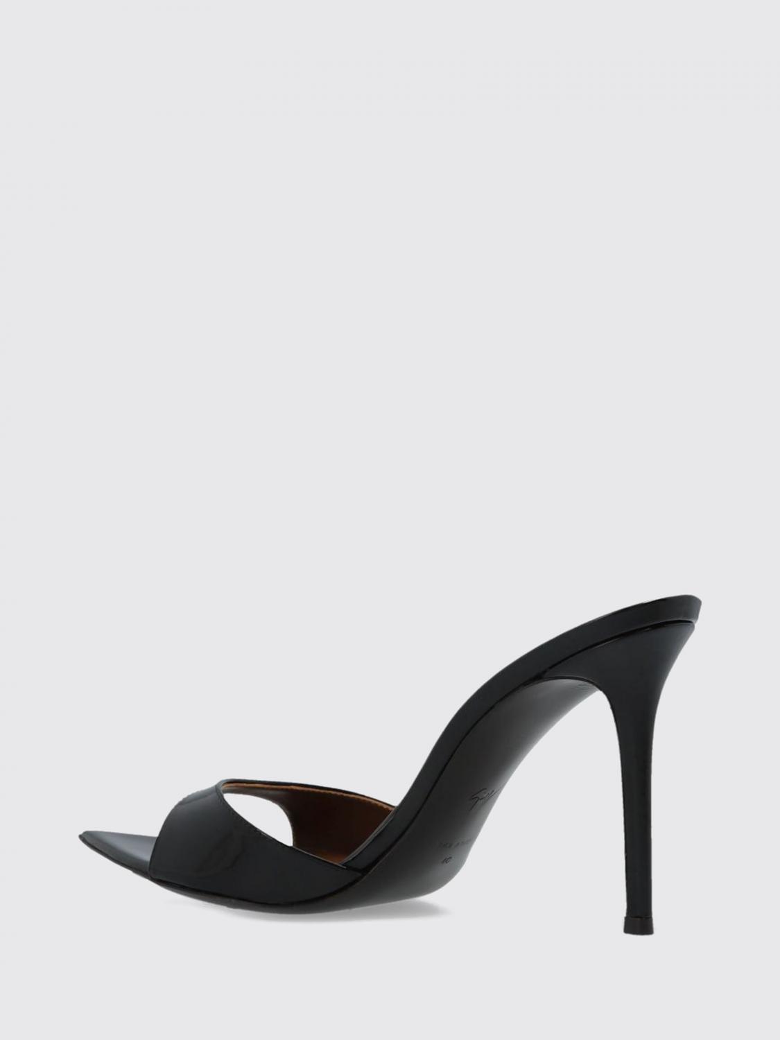 GIUSEPPE ZANOTTI 힐 샌들: GIUSEPPE ZANOTTI 인트리고 페이턴트 가죽 스틸레토 뮬, 블랙 - Img 3