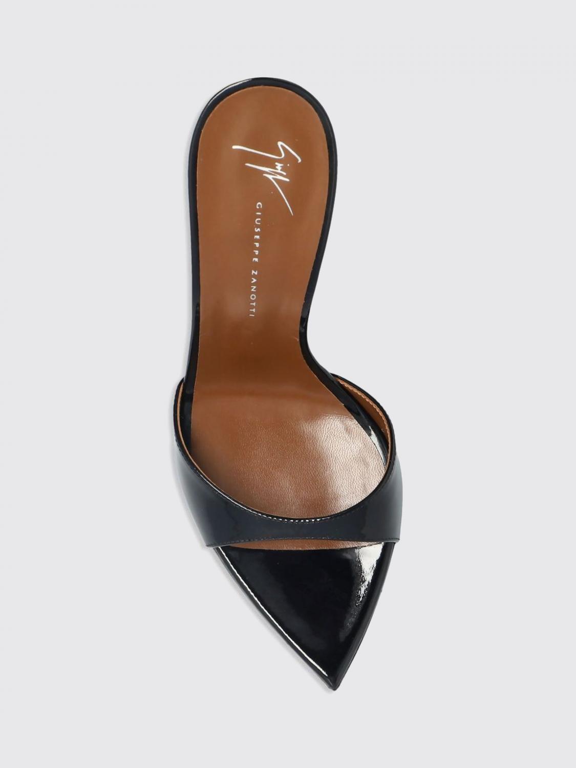 GIUSEPPE ZANOTTI 힐 샌들: GIUSEPPE ZANOTTI 인트리고 페이턴트 가죽 스틸레토 뮬, 블랙 - Img 4