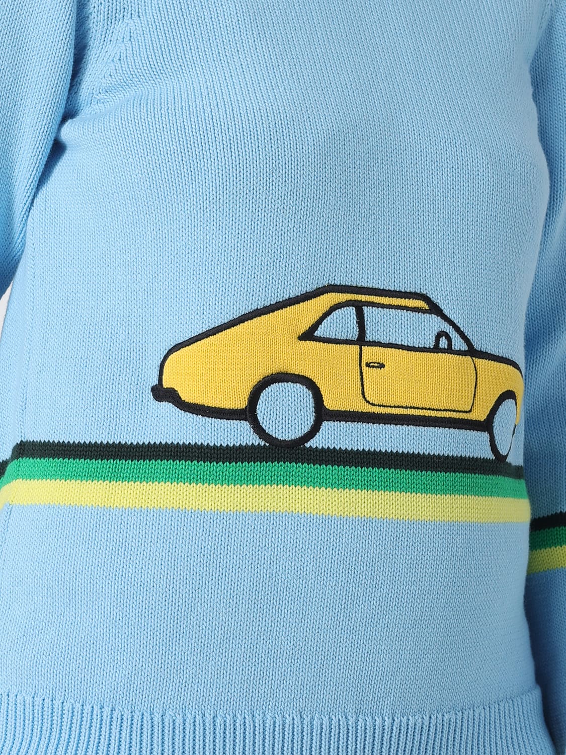 JW ANDERSON PULLOVER: Baumwollpullover JW Anderson mit Rundhalsausschnitt und kontrastierendem Grafikprint, Blau - Img 4