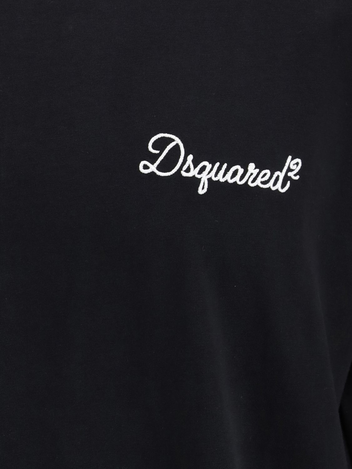 DSQUARED2 CAMISETA: Camiseta Dsquared2 de algodón con cuello redondo y logo frontal en contraste, Negro - Img 4