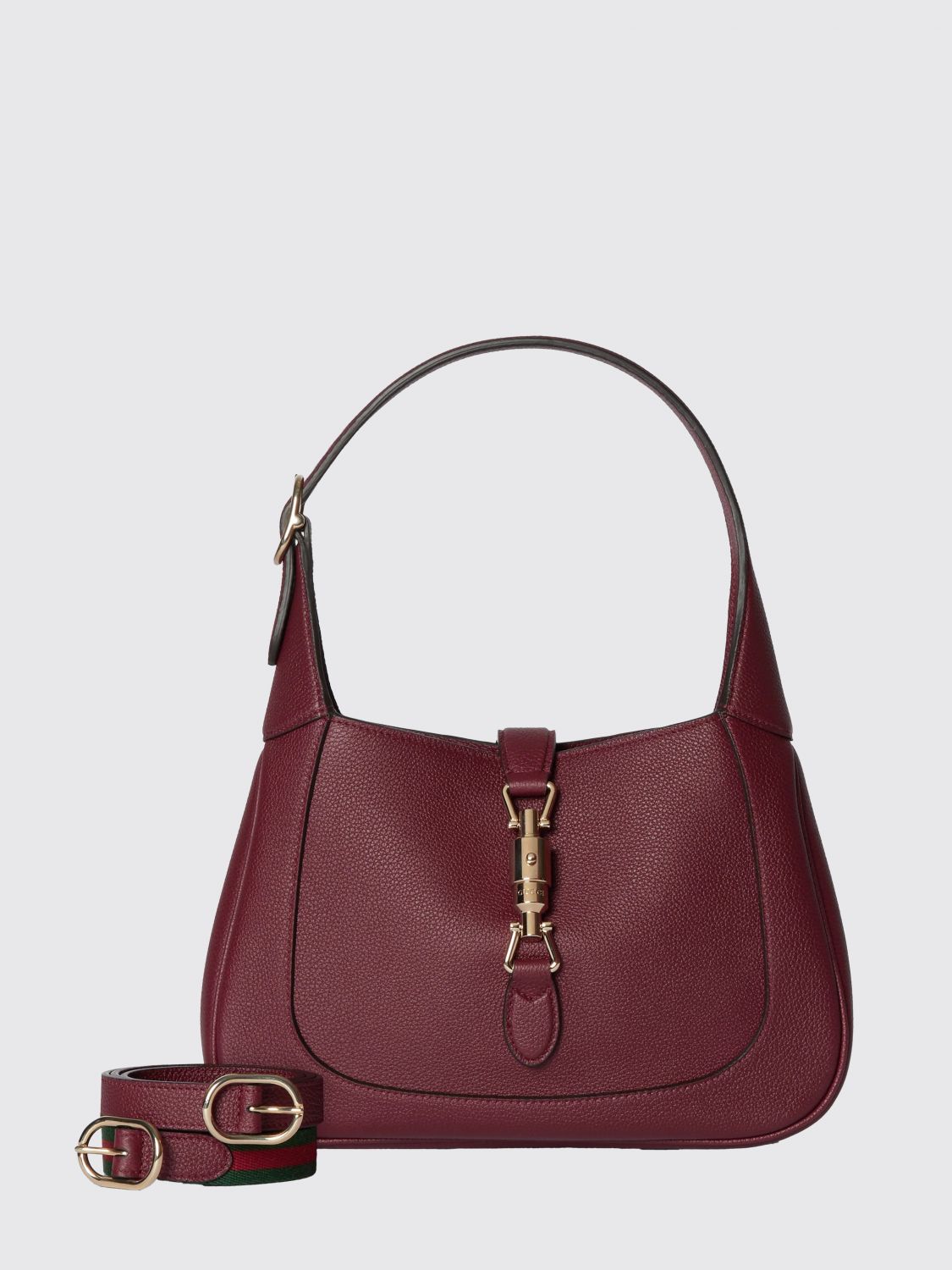 GUCCI BORSA A SPALLA: Borsa a spalla Jackie 1961 Gucci bicolore in pelle di vitello a grana, Bordeaux - Img 1