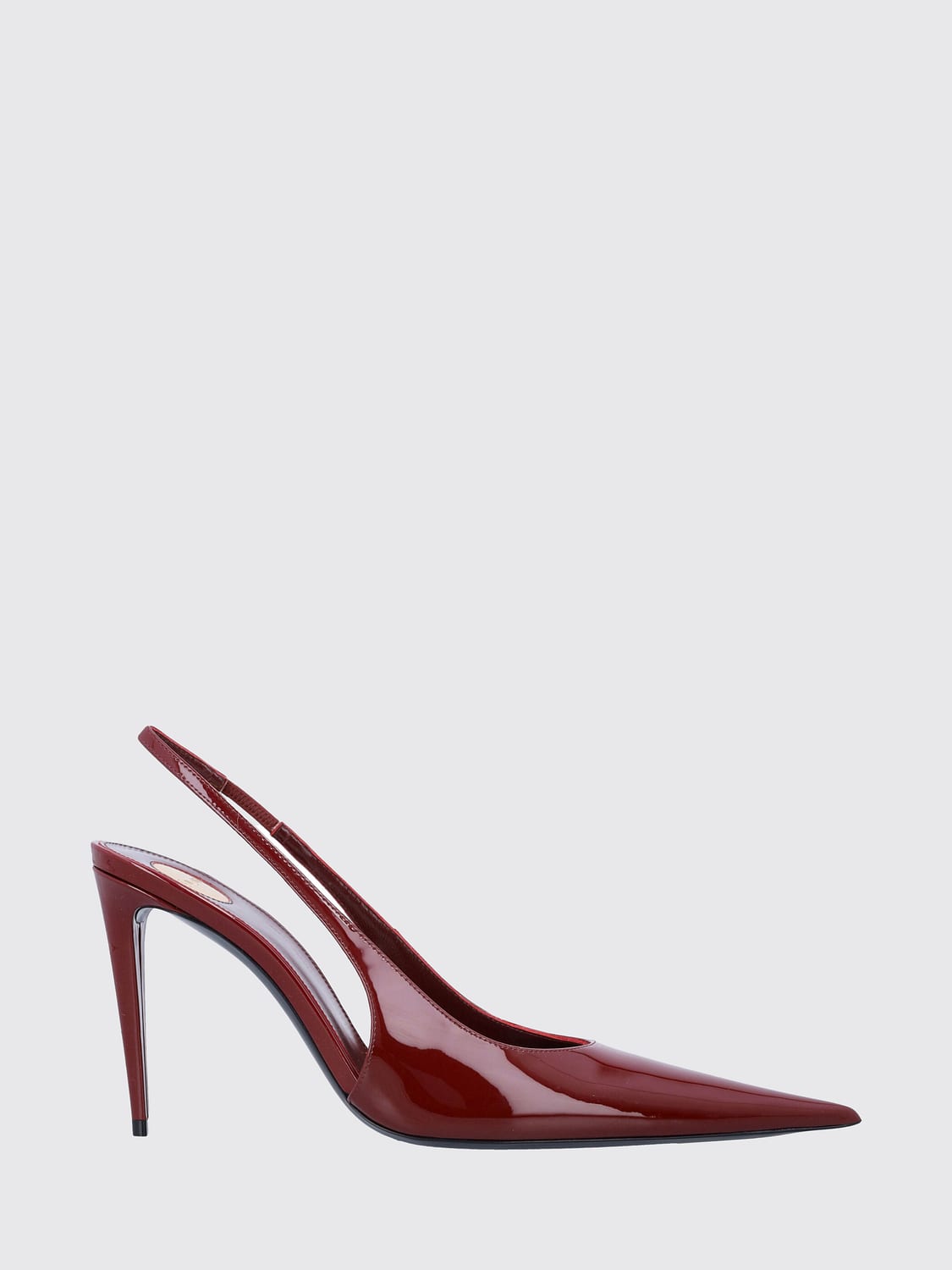 SAINT LAURENT DÉCOLLETÉ: Slingback Guermantes Saint Laurent in pelle verniciata con tacco a spillo, Rosso - Img 1