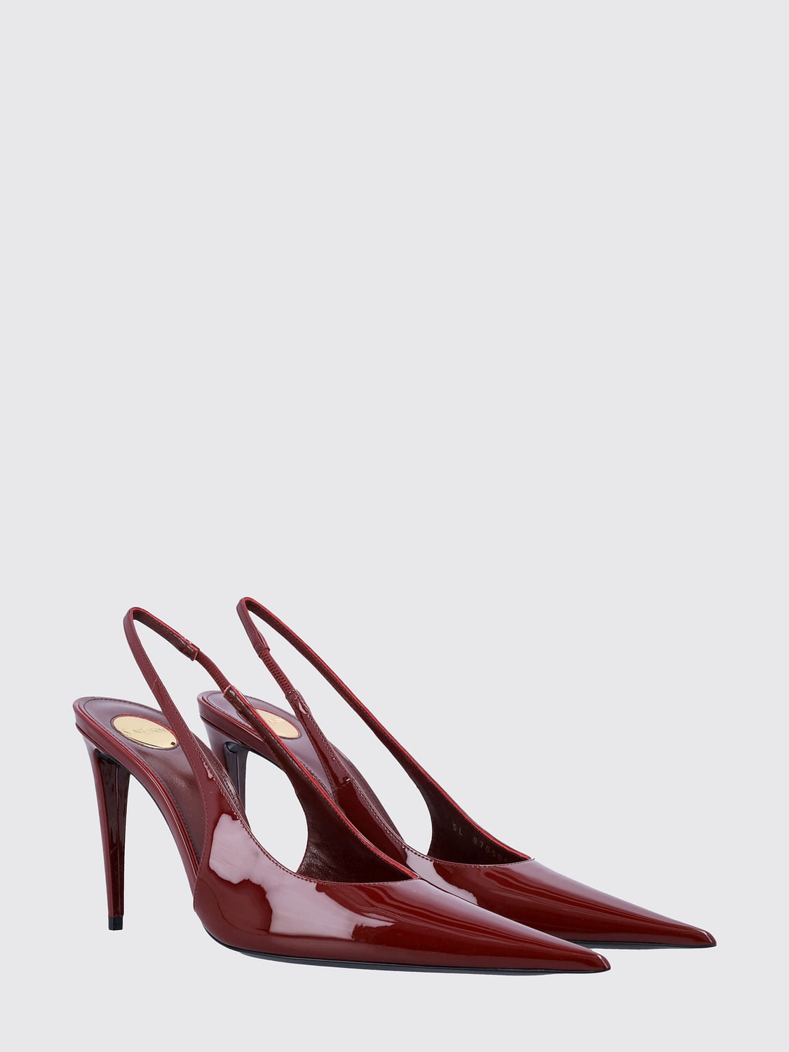SAINT LAURENT DÉCOLLETÉ: Slingback Guermantes Saint Laurent in pelle verniciata con tacco a spillo, Rosso - Img 2