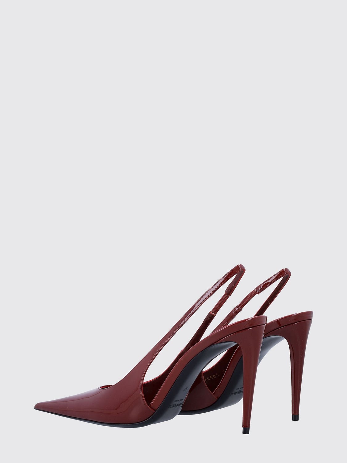 SAINT LAURENT DÉCOLLETÉ: Slingback Guermantes Saint Laurent in pelle verniciata con tacco a spillo, Rosso - Img 3