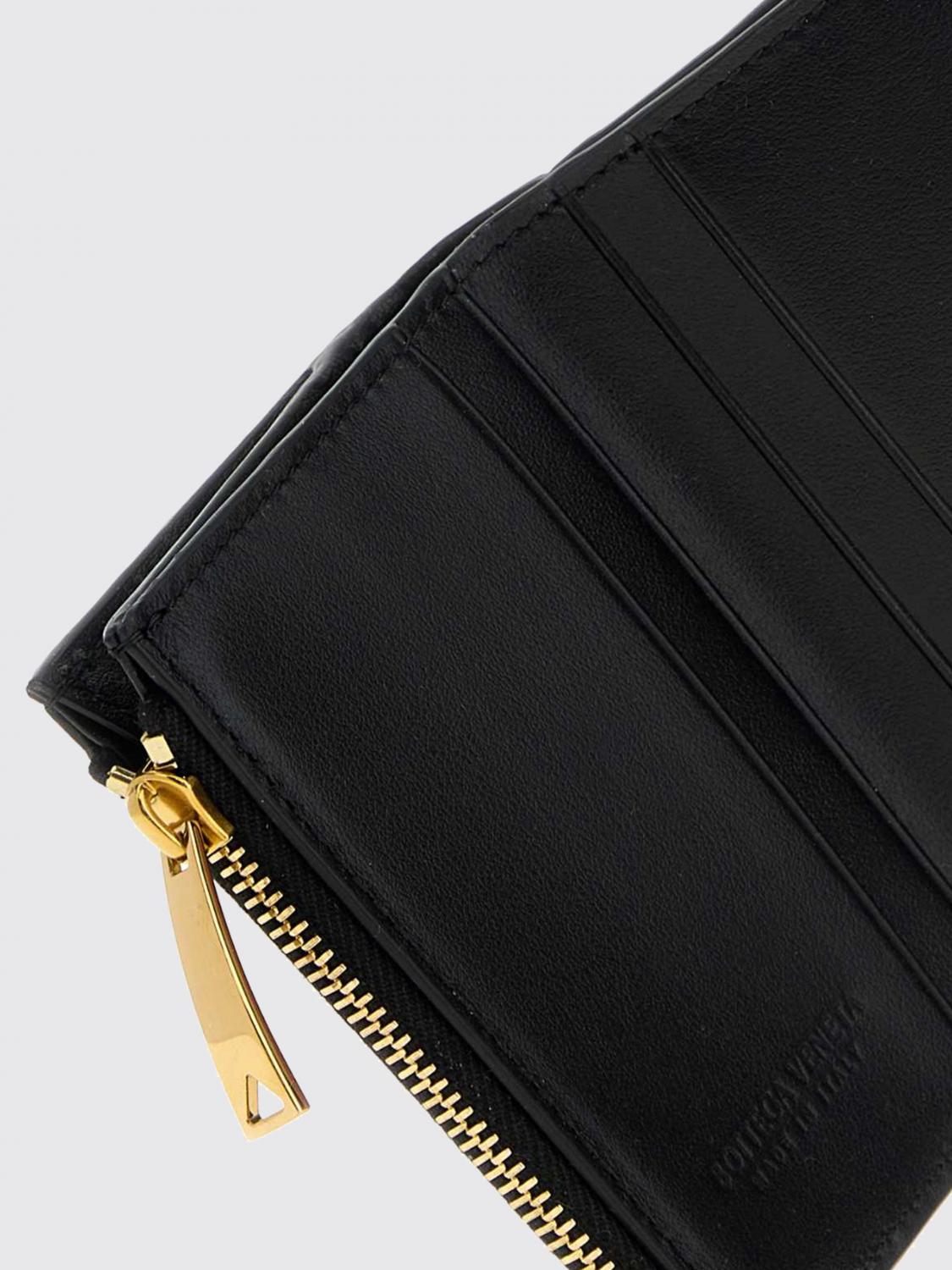 BOTTEGA VENETA 財布: BOTTEGA VENETA Andiamo イントレチャートラムスキンレザー 三つ折りウォレット, ブラック - Img 2