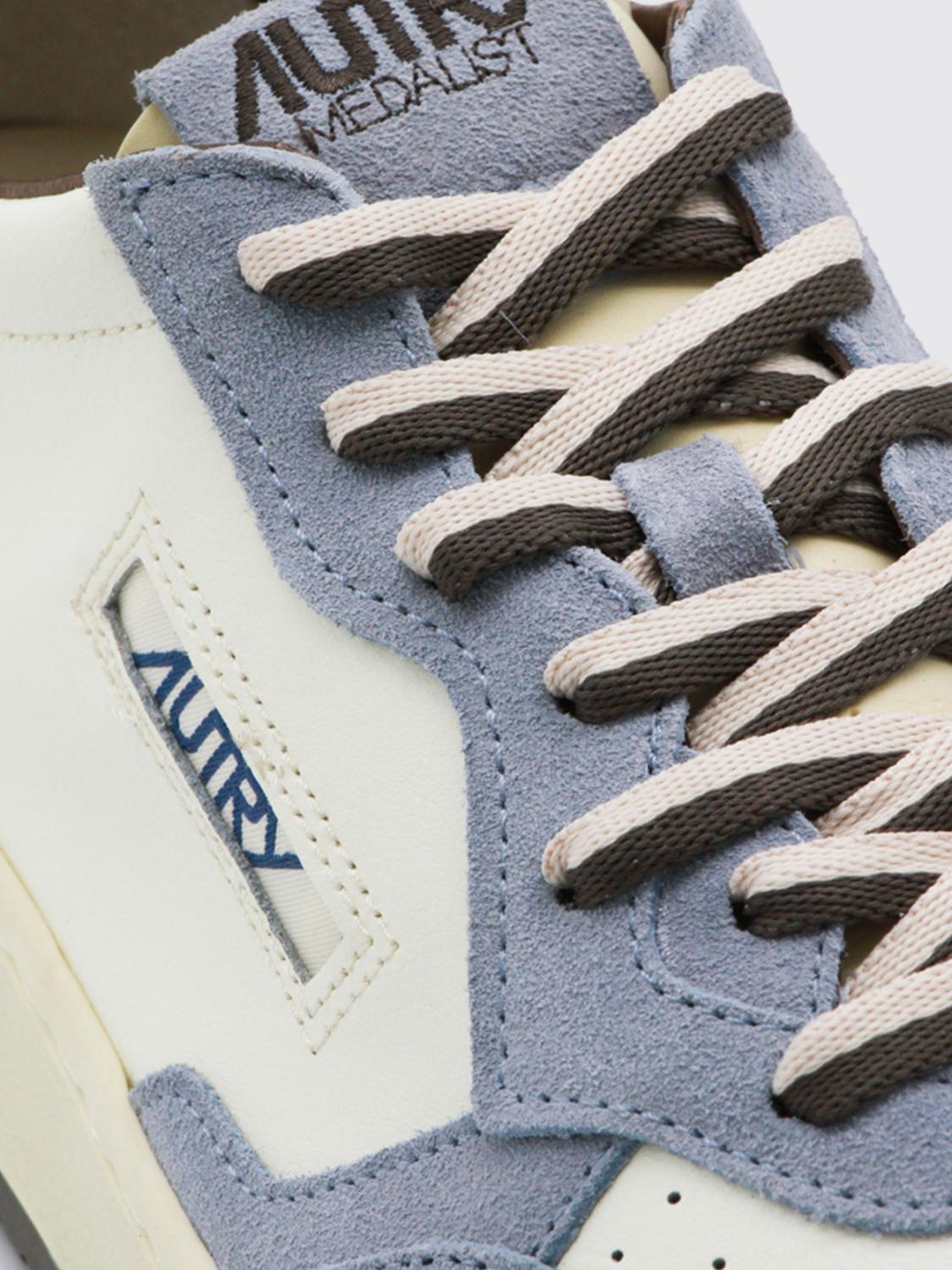 AUTRY SNEAKERS: Autry Medalist Low Two-Tone Calfskin and Suede Trainers, Bianco 4 - Img 4