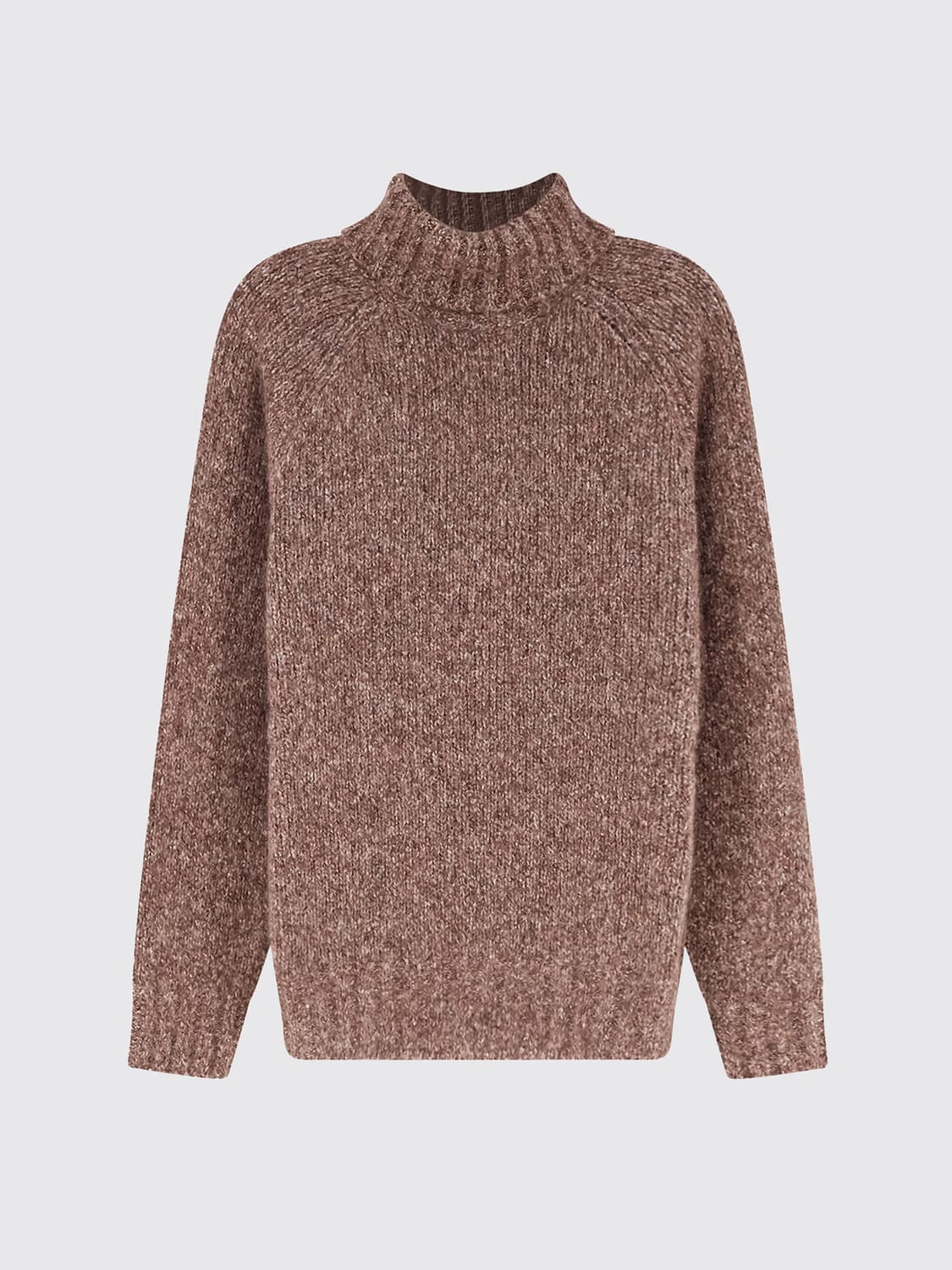 BRUNELLO CUCINELLI SWEATER: Slim Fit Brunello Cucinelli Roll Neck Jumper in Fine Cashmere and Silk, Brown - Img 2