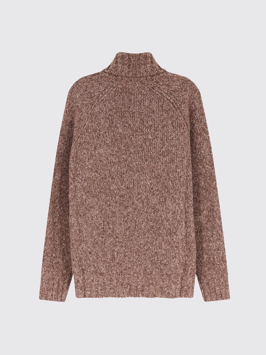 BRUNELLO CUCINELLI SWEATER: Slim Fit Brunello Cucinelli Roll Neck Jumper in Fine Cashmere and Silk, Brown - Img 3