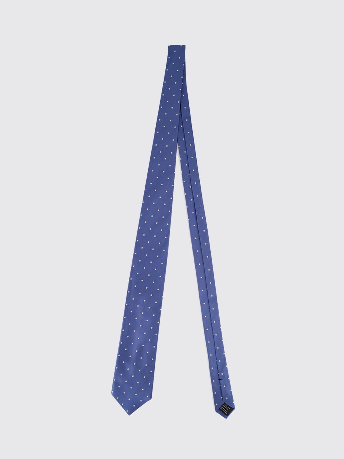 TOM FORD TIE: Classic Polka Dot Tie Tom Ford in Pure Jacquard Silk, Navy - Img 1