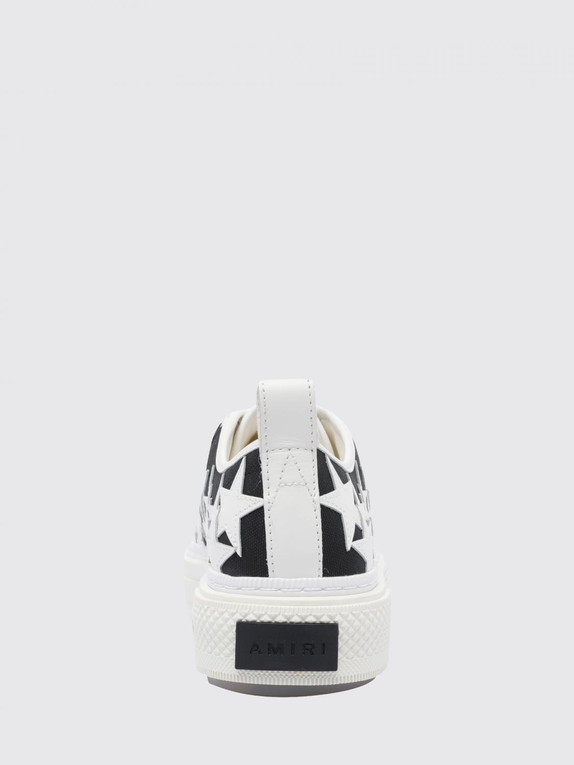 AMIRI 스니커즈: AMIRI 스타 아플리케가 있는 가죽 및 캔버스 소재의 스타 코트 스니커즈, 블랙 - Img 3
