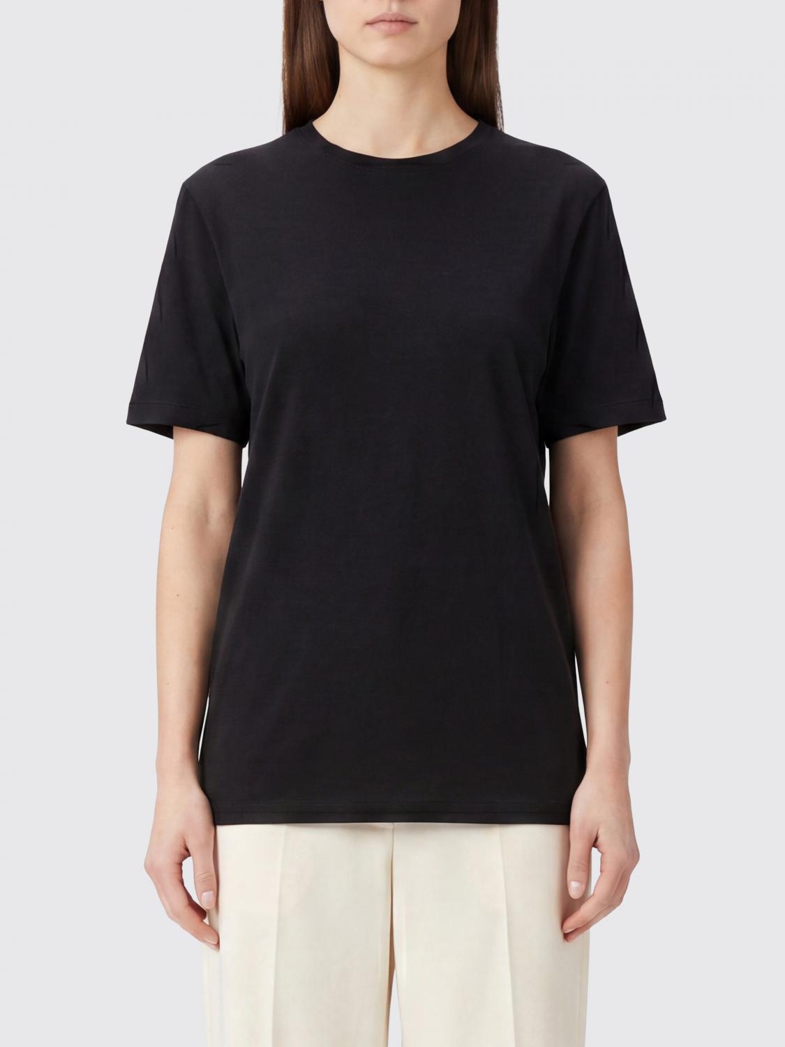 TOTEME T-SHIRTS: T-shirt Toteme in viscosa stretch a maniche corte con scollo rotondo, Nero - Img 1