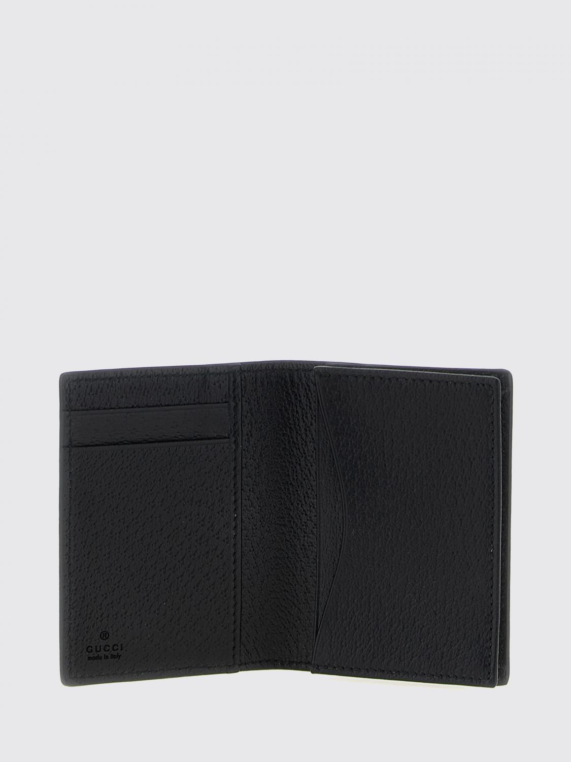 GUCCI WALLET: Gucci GG Marmont Grained Calfskin Bifold Card Holder with Logo, Black - Img 2