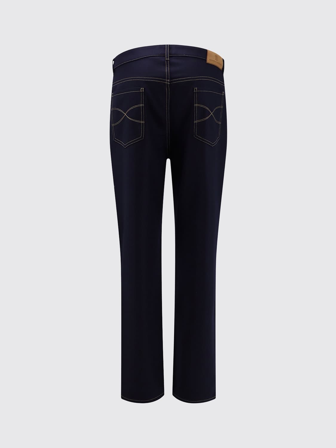 BRUNELLO CUCINELLI JEANS: Five-Pocket Straight-Leg Trousers Brunello Cucinelli Crafted in Wool Felt, Blue - Img 3