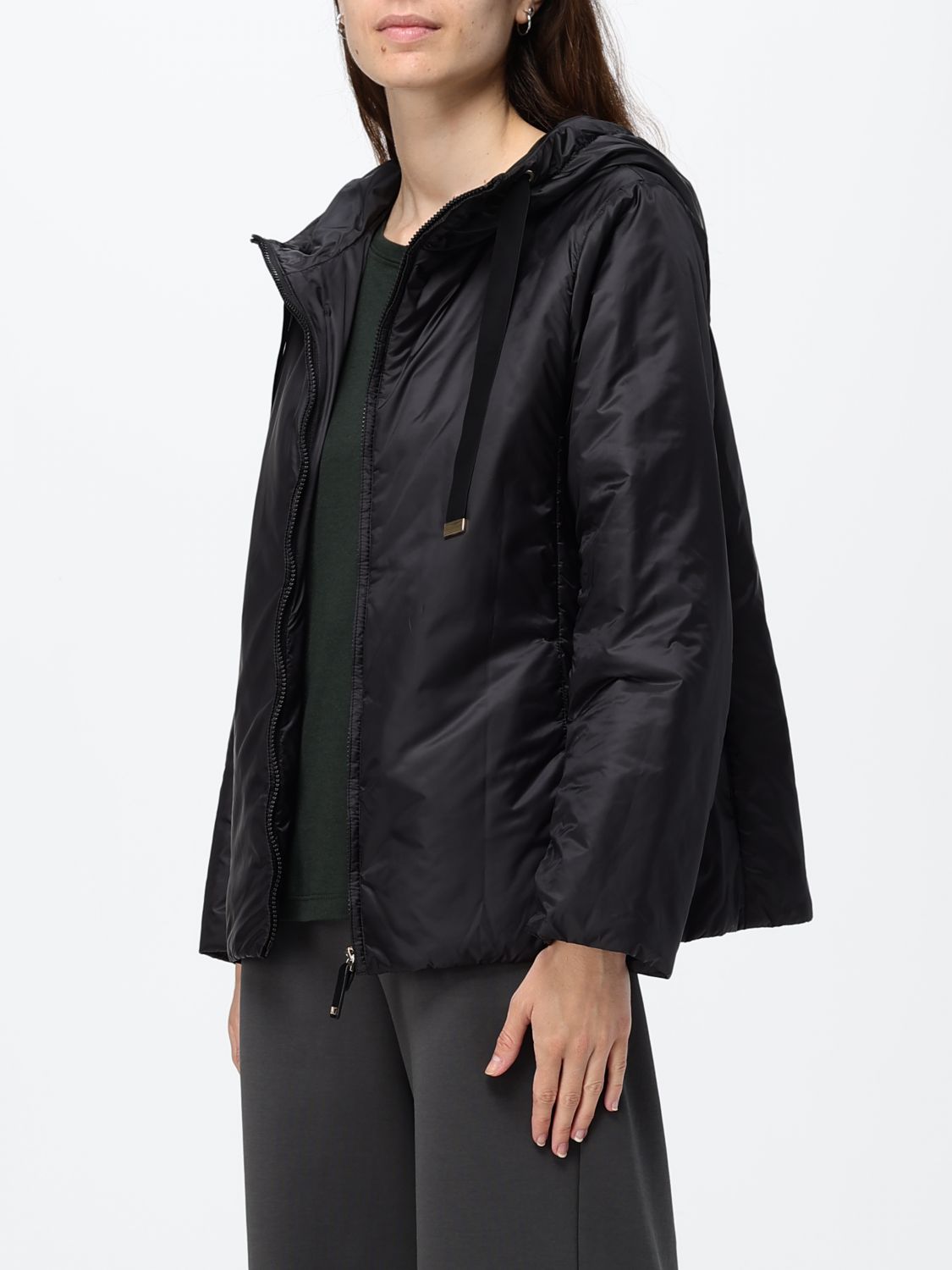 MAX MARA THE CUBE JACKET: Hooded Short Windbreaker Max Mara The Cube in Technical Fabric, Black - Img 4