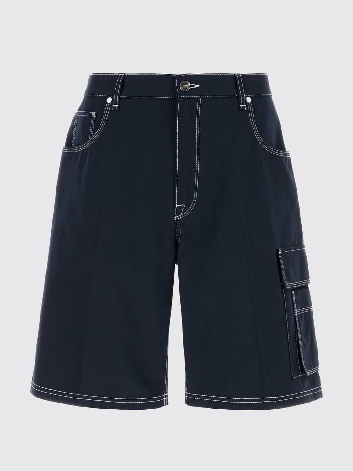 FENDI PANTALONES CORTOS: Pantalones cortos mujer Fendi, Azul Marino - Img 1