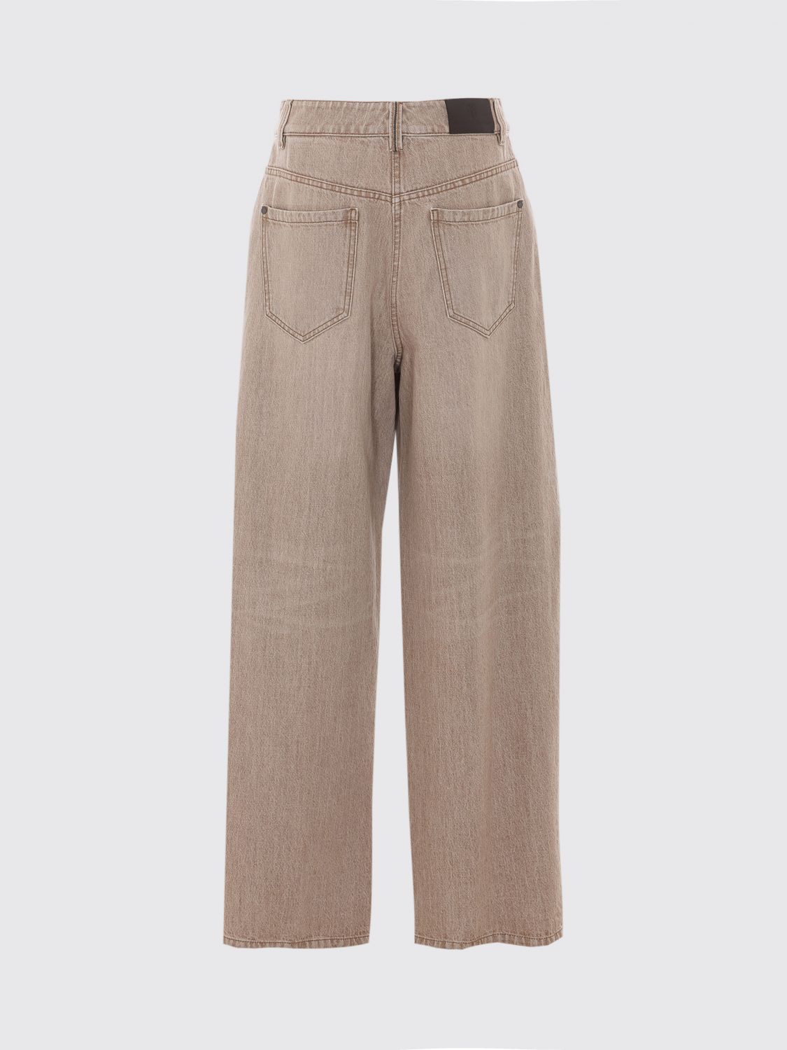 BRUNELLO CUCINELLI JEANS: High-Waisted Wide Leg Cotton Denim Jeans by Brunello Cucinelli, Navy - Img 3