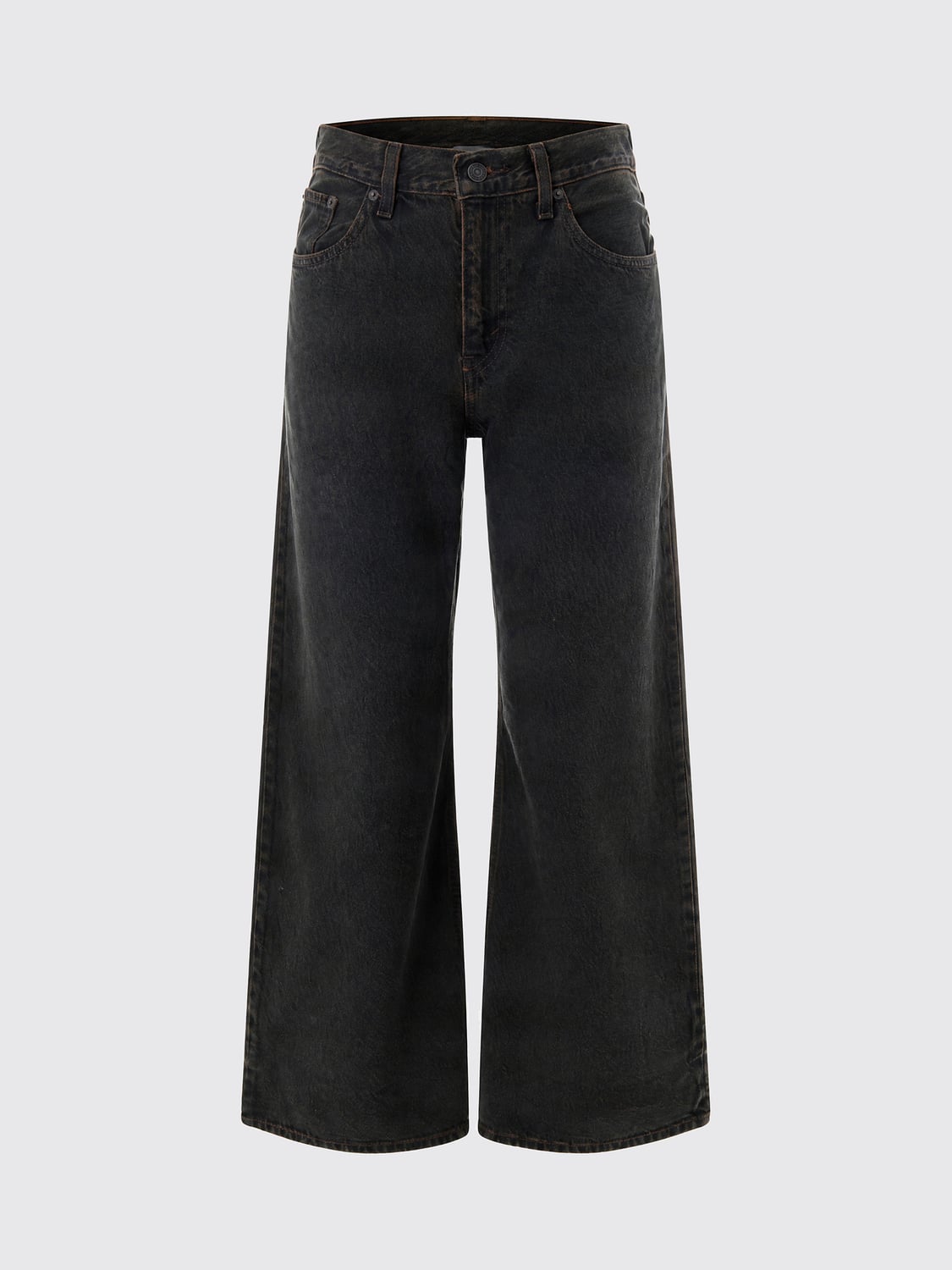LEVI'S JEANS: Levi's Mid-Rise Flared Jeans in Cotton Denim with Five-Pocket Design, Brown - Img 2