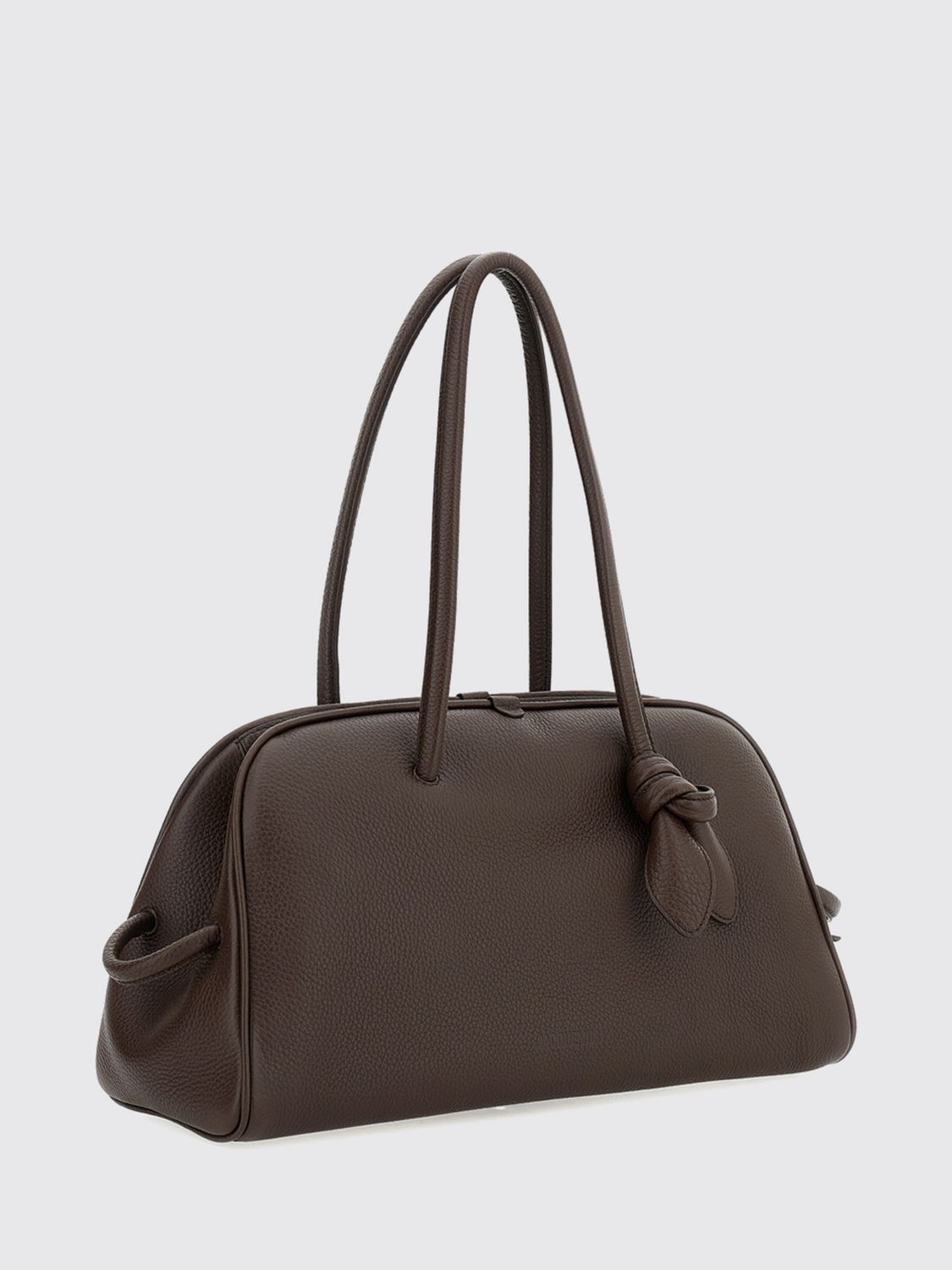 JACQUEMUS BORSA A TRACOLLA: Borsa a spalla Le Turismo Jacquemus in pelle a grana con logo impresso, Marrone - Img 3