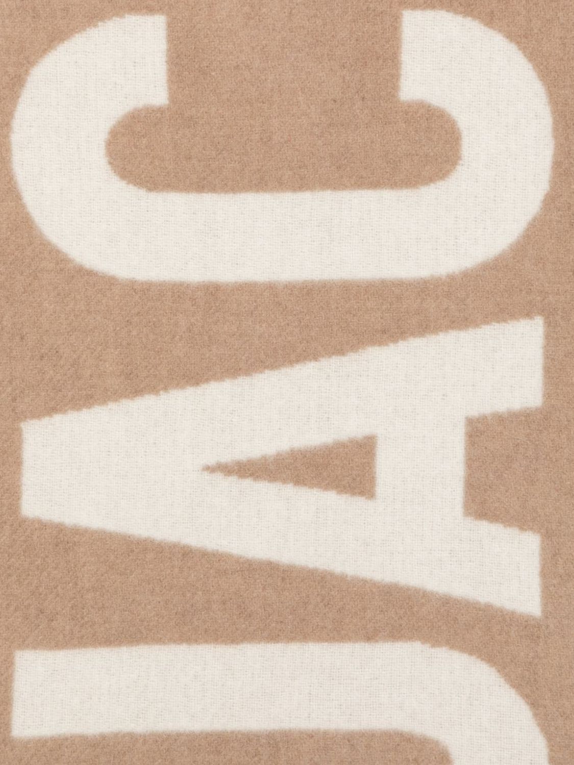 JACQUEMUS SCARF: Jacquemus Cotton Scarf with Contrasting Jacquard Logo and Fringed Edges, Grey 1 - Img 3